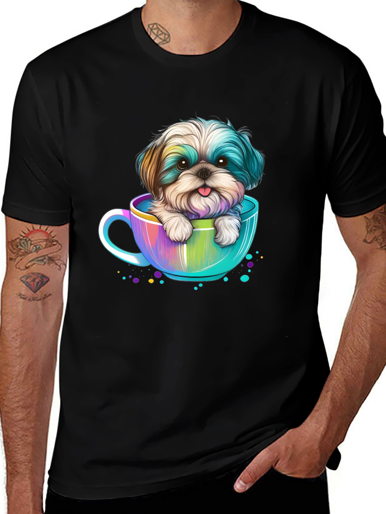 Cute Shih Tzu Puppy in Cup T-Shirt
