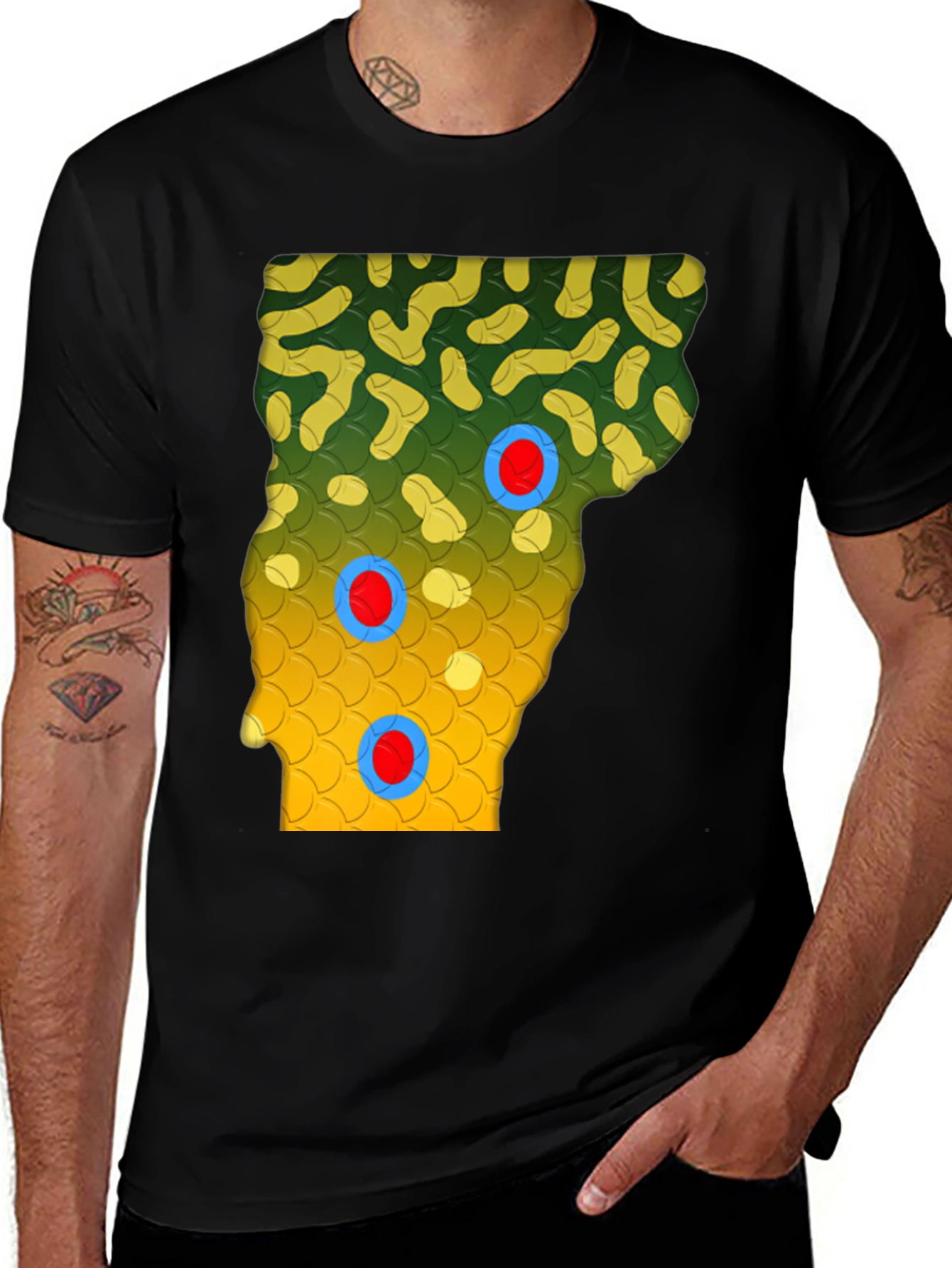 Vermont Trout T-Shirt - Black Cotton State Fish Tee