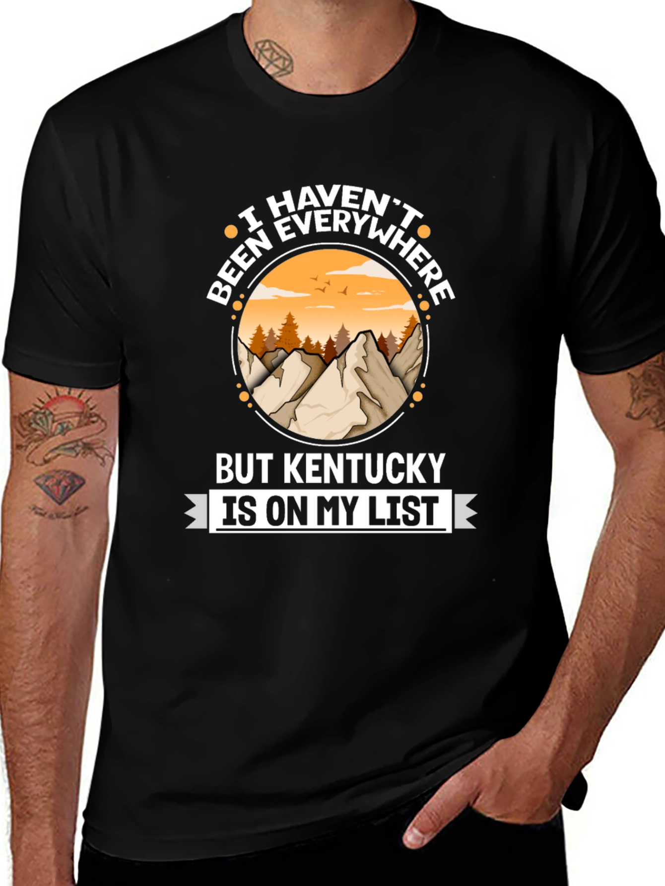 Black Kentucky Travel T-Shirt - Adventure Awaits main image
