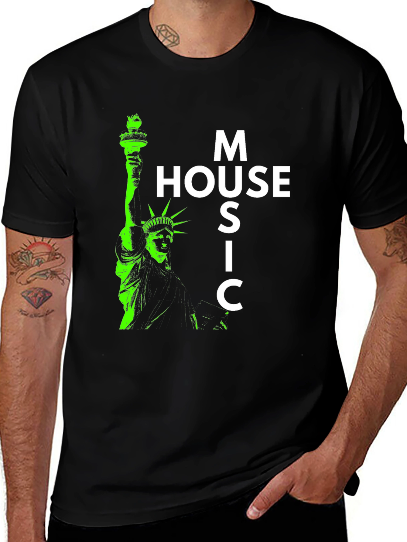 Variant 29 of House Music Statue of Liberty Graphic Tee