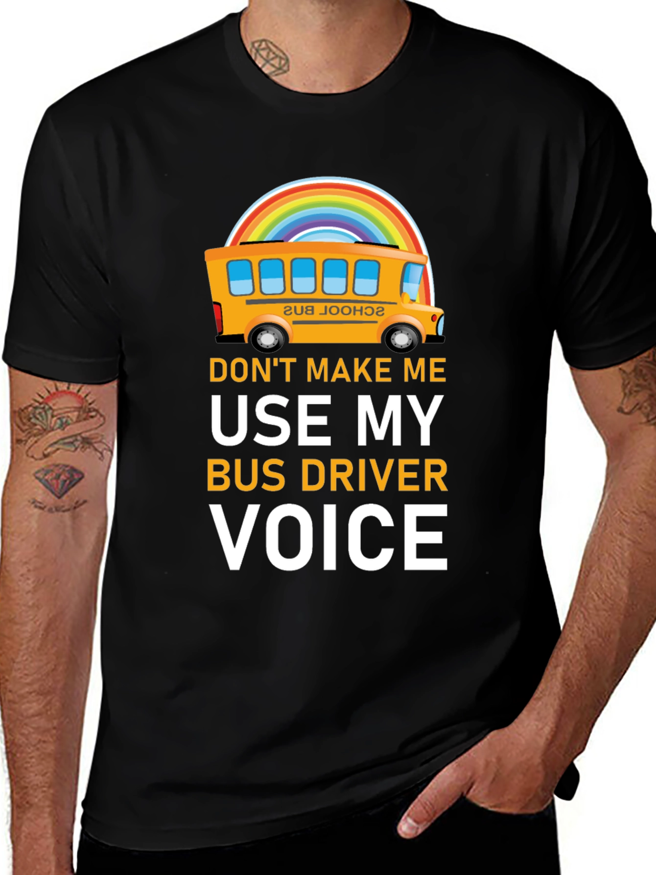 Variant 24 of Funny Bus Driver T-Shirt - Rainbow School Bus