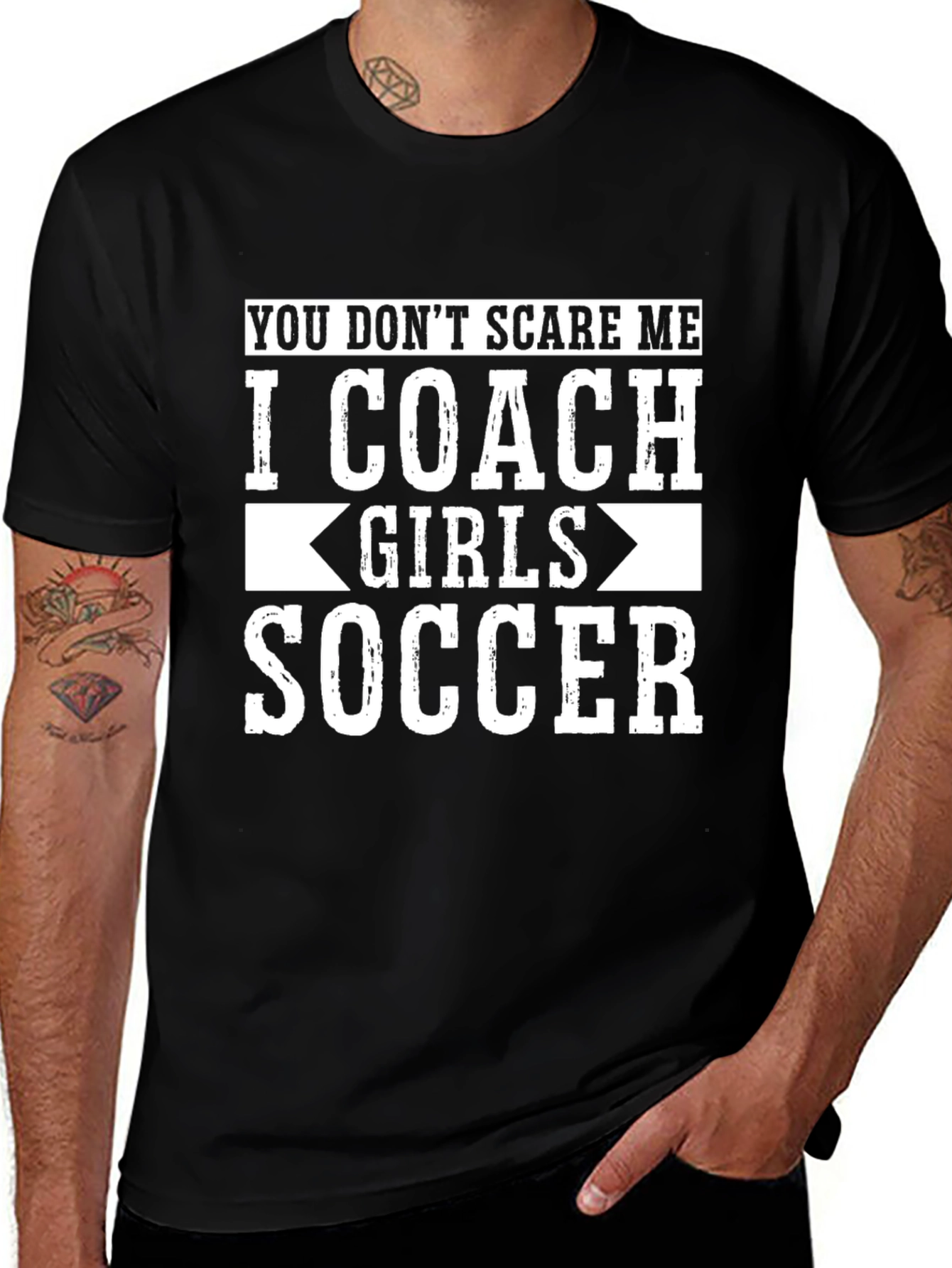 Variant 10 of Girls Soccer Coach T-Shirt: You Don't Scare Me, Funny Gift