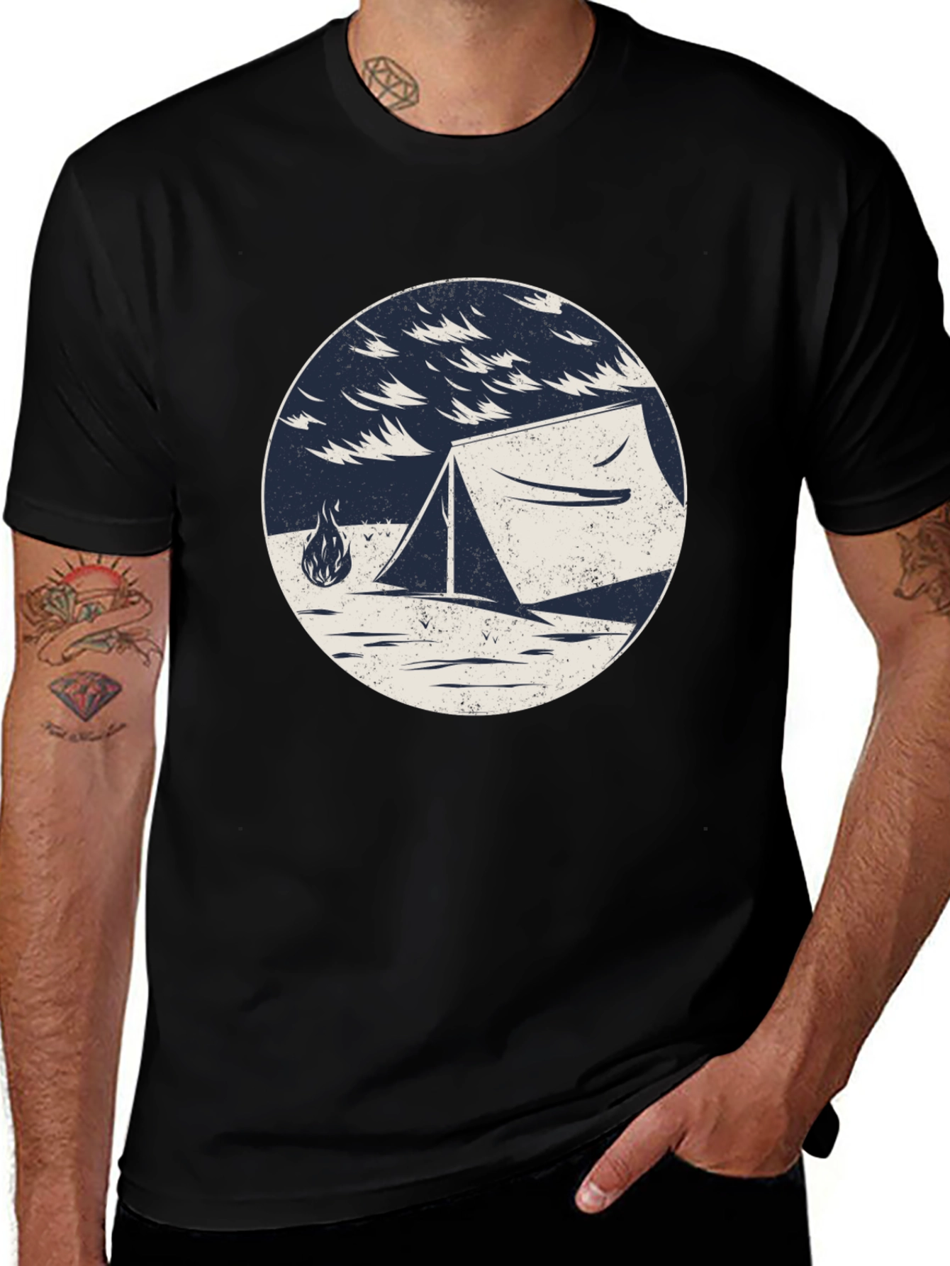 Variant 8 of Camping Tent Graphic Tee - Outdoor Adventure Shirt