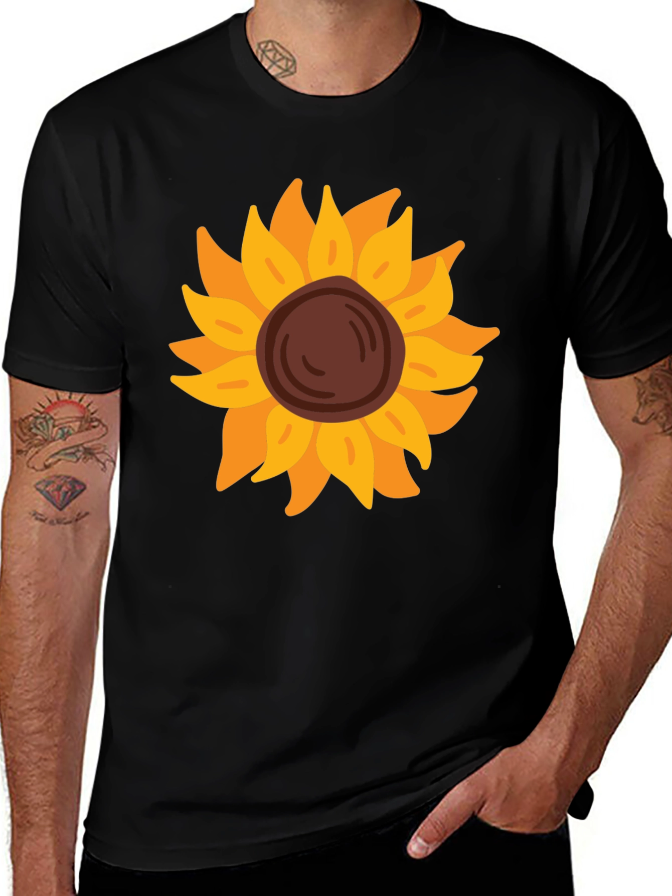 Variant 15 of Sunflower Graphic Tee - Black Unisex Shirt
