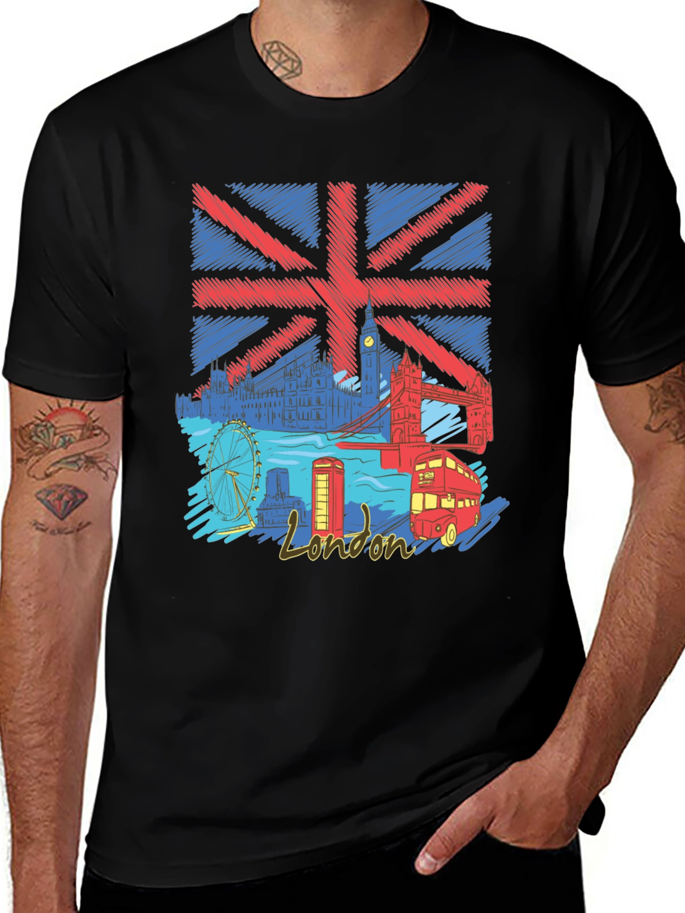 London UK Flag Graphic T-Shirt