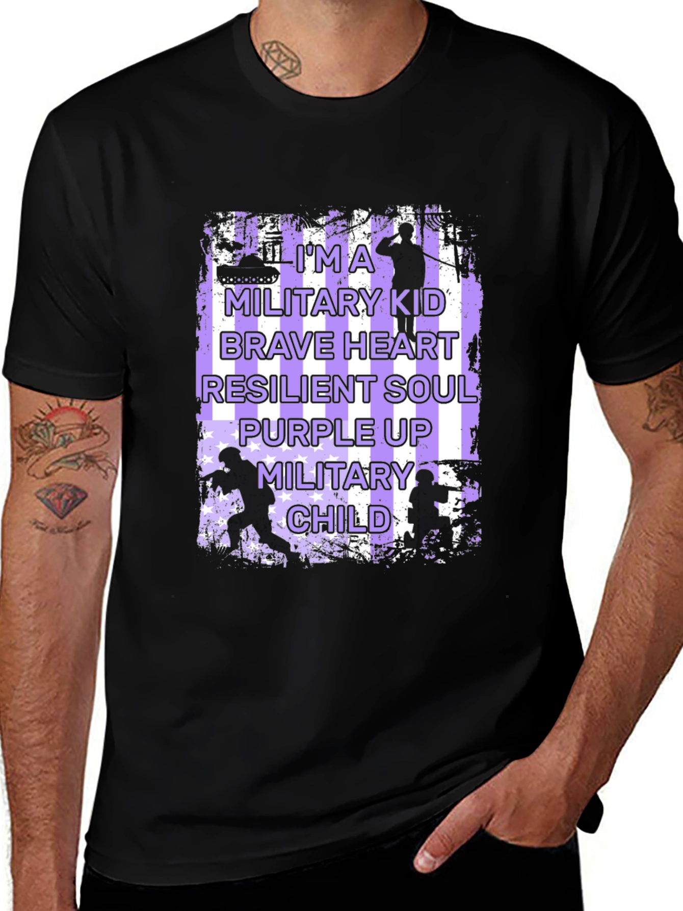 Variant 10 of Military Kid T-Shirt - Purple Up