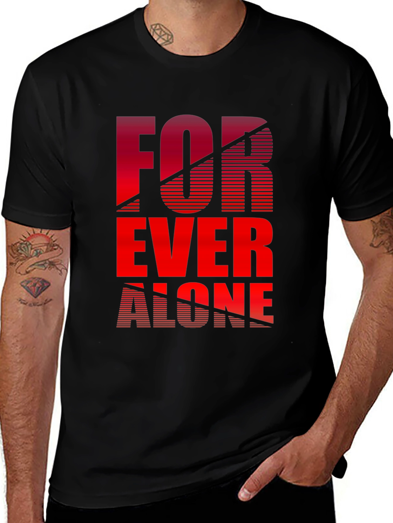 Variant 14 of Forever Alone Graphic Tee - Black
