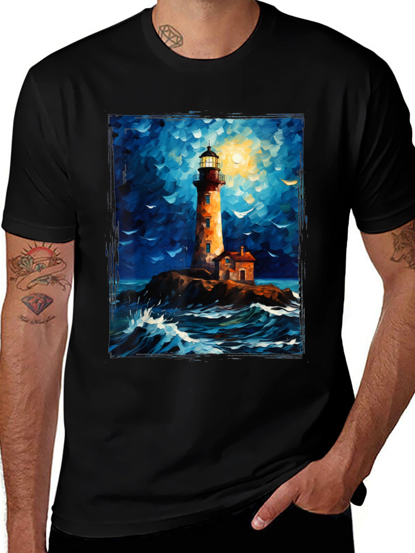 Variant 2 of Lighthouse Painting Graphic Tee