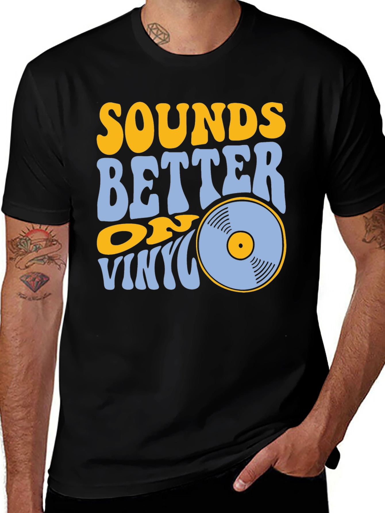 Variant 25 of Sounds Better on Vinyl Black T-Shirt