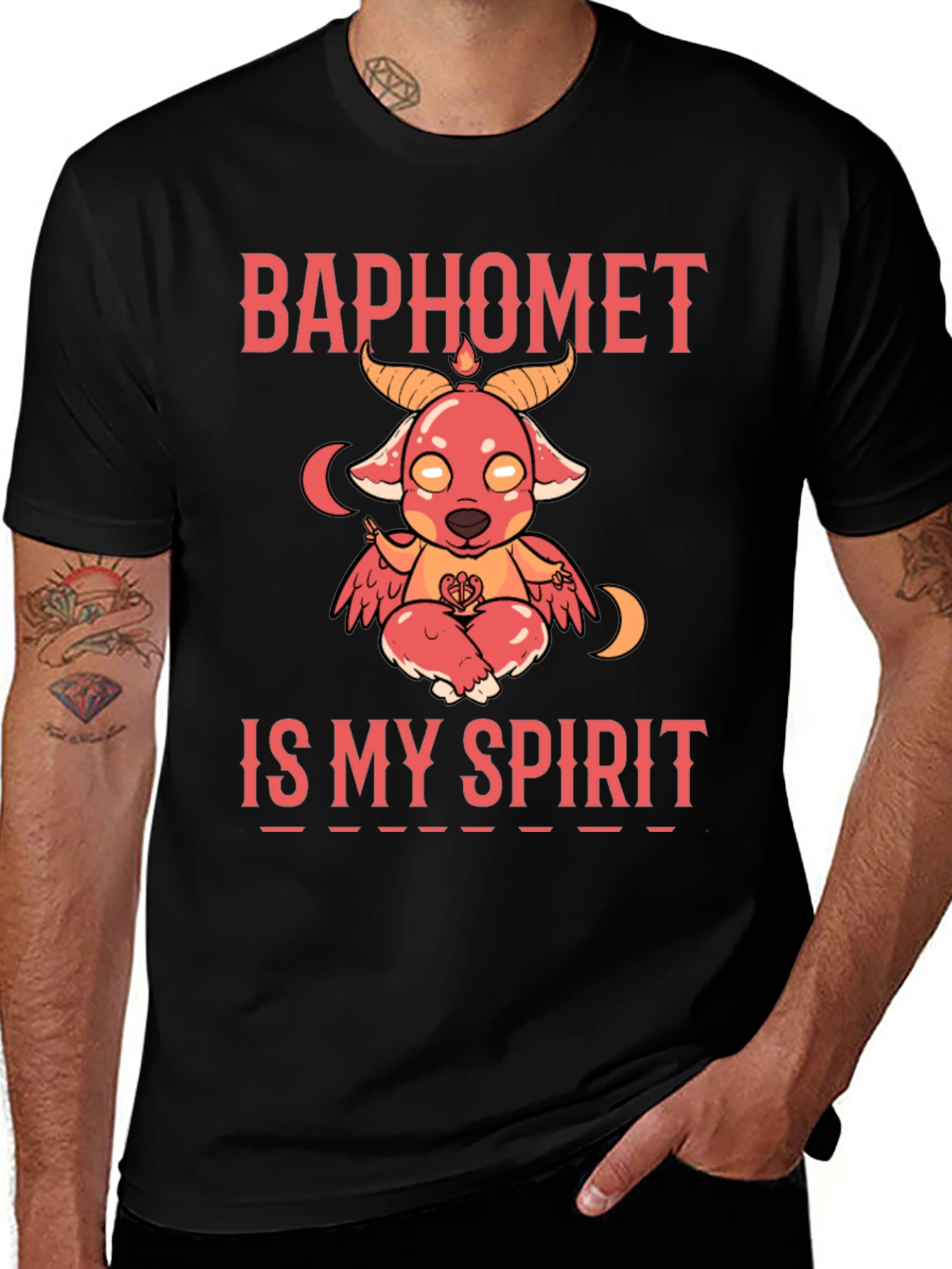 Baphomet Spirit Graphic Tee - Occult Style