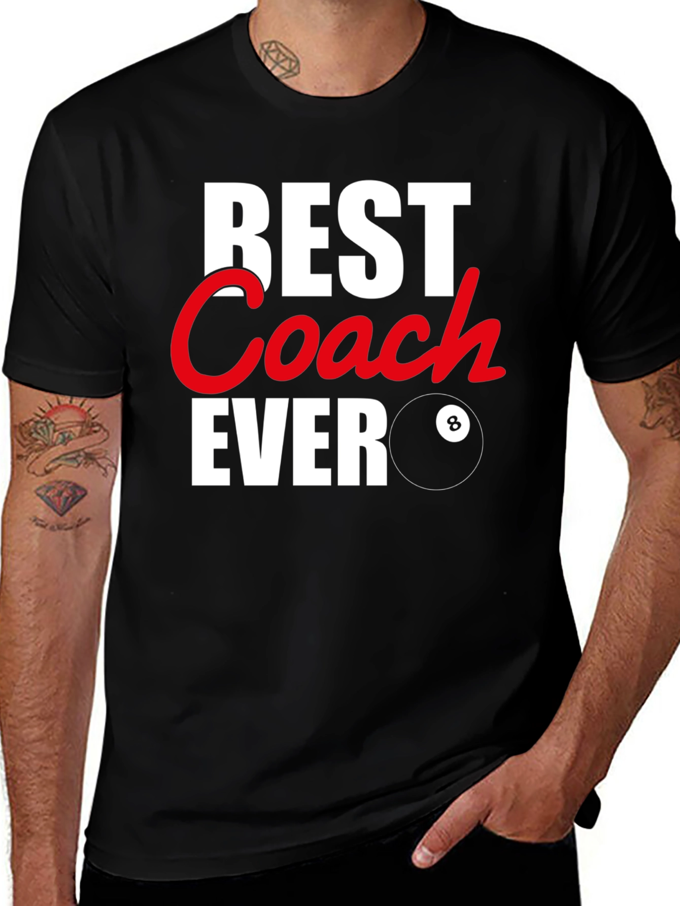Variant 23 of Best Coach Ever Graphic T-Shirt - Pool Billiards