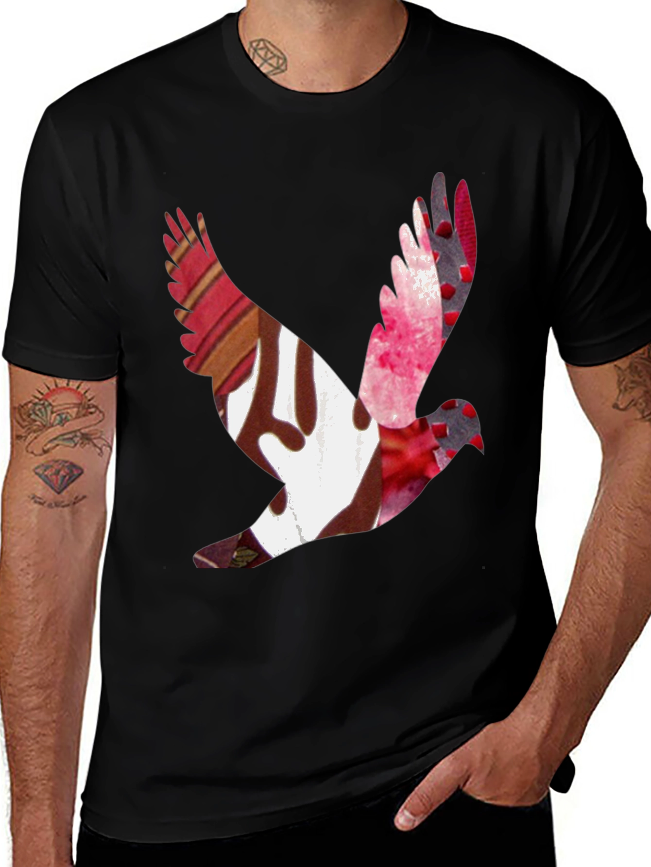 Variant 19 of Dove Graphic Tee - Stylish Men's Black T-Shirt