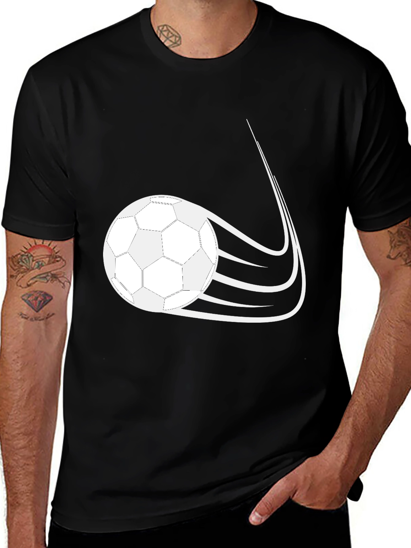 Soccer Ball Graphic Black T-Shirt