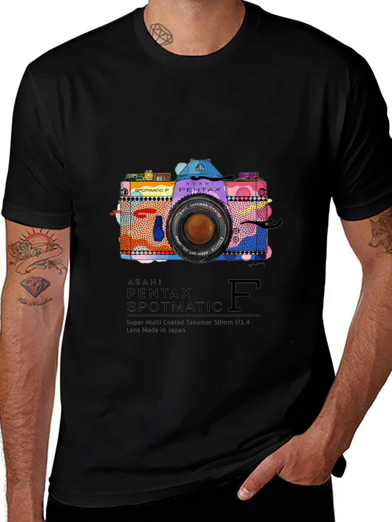 Variant 27 of Vintage Camera Print T-Shirt - Asahi Pentax Spotmatic