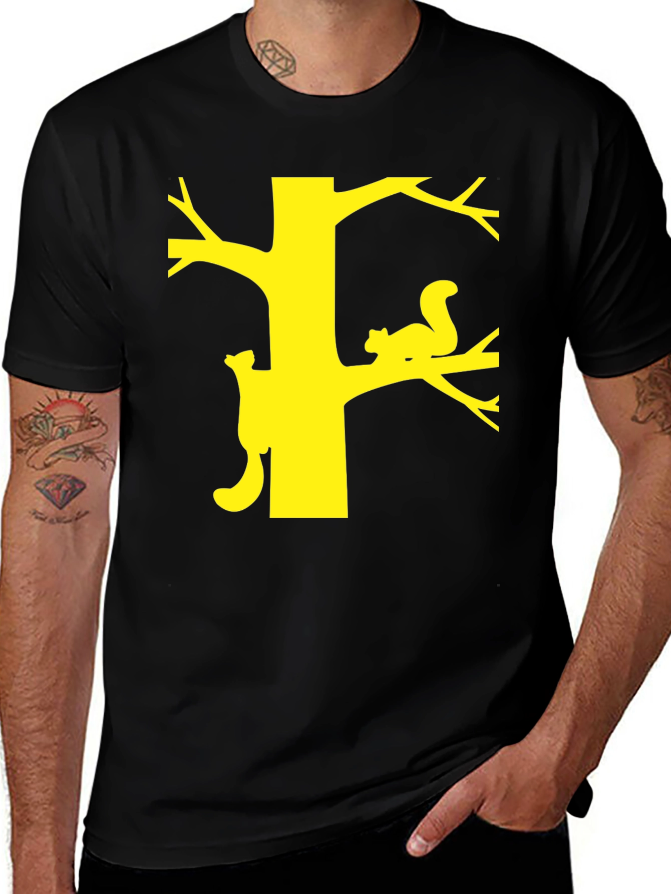 Variant 16 of Squirrel Tree Black T-Shirt