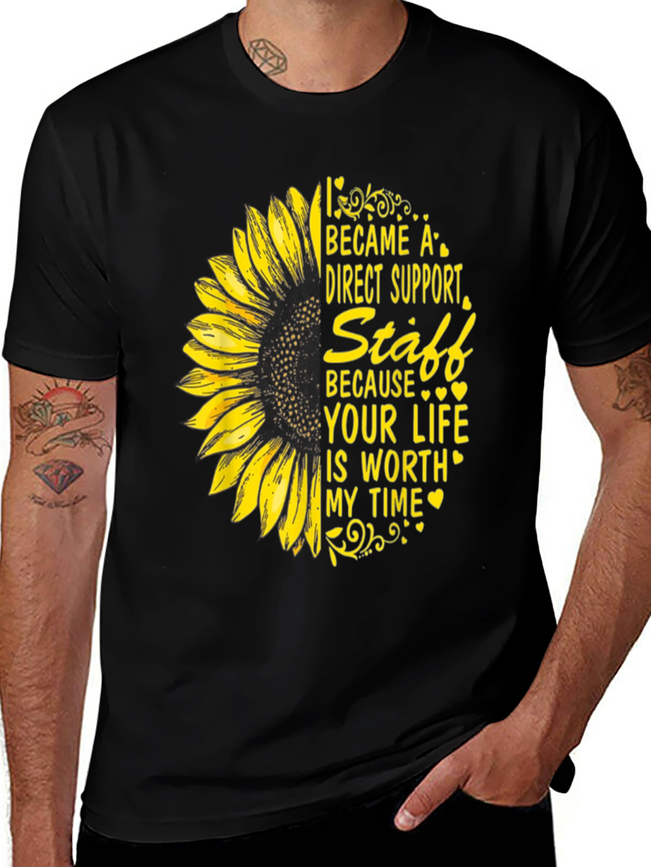 Variant 18 of Direct Support Staff Sunflower Tee