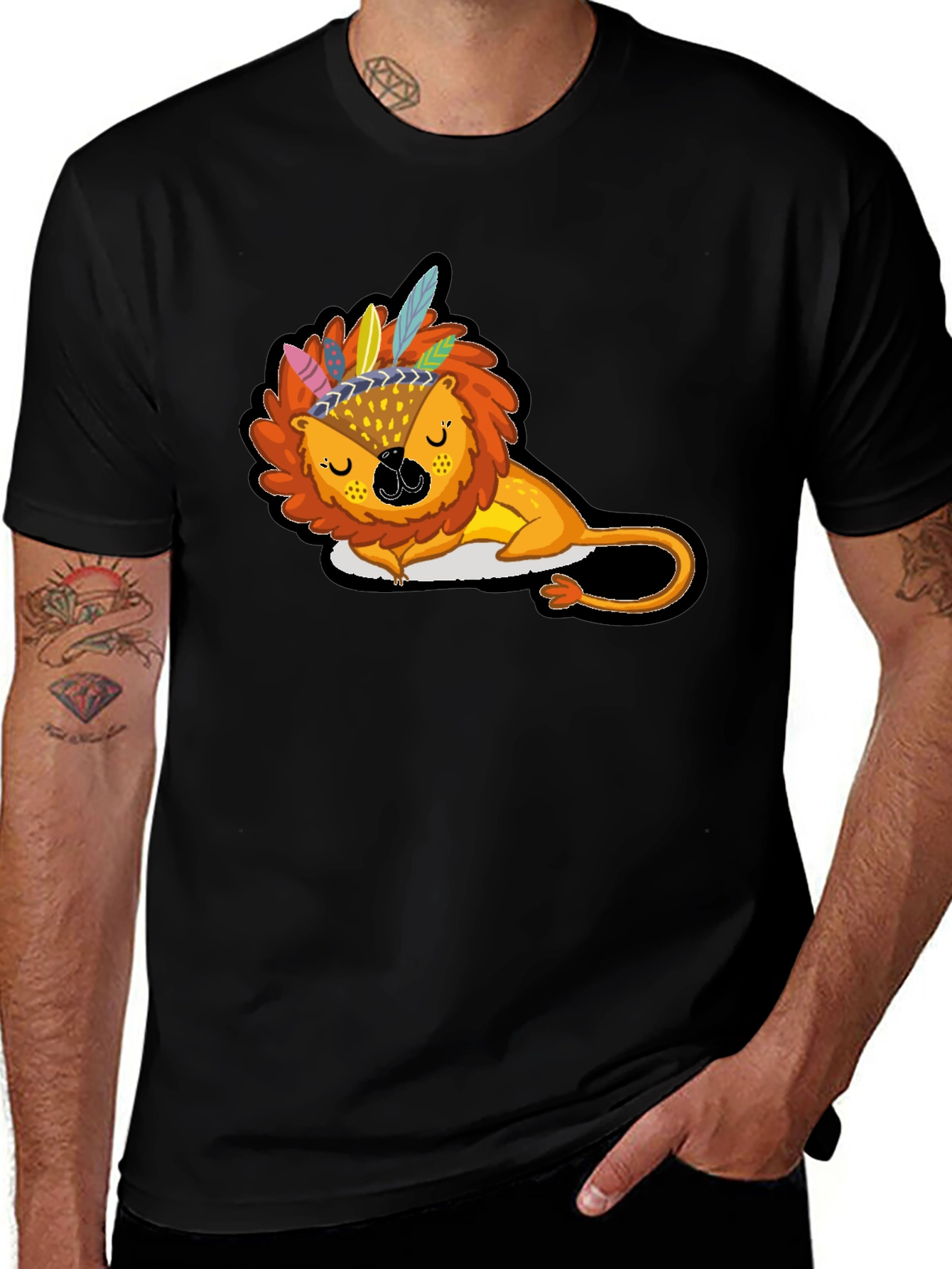 Variant 8 of Sleeping Lion Headdress Graphic T-Shirt
