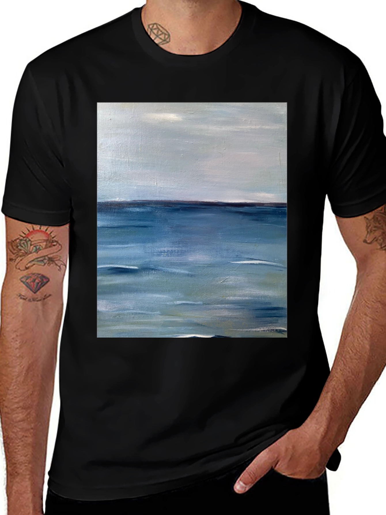 Variant 8 of Ocean View Black Tee