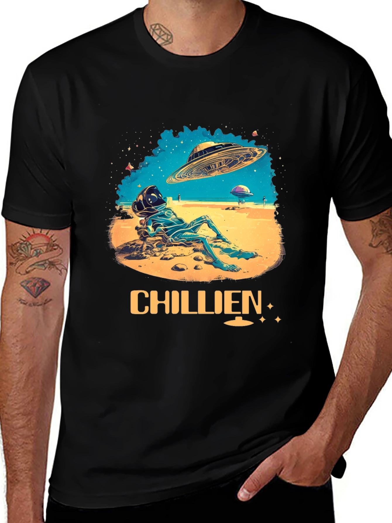 Variant 6 of Chillien Alien T-Shirt - Relaxed UFO Design