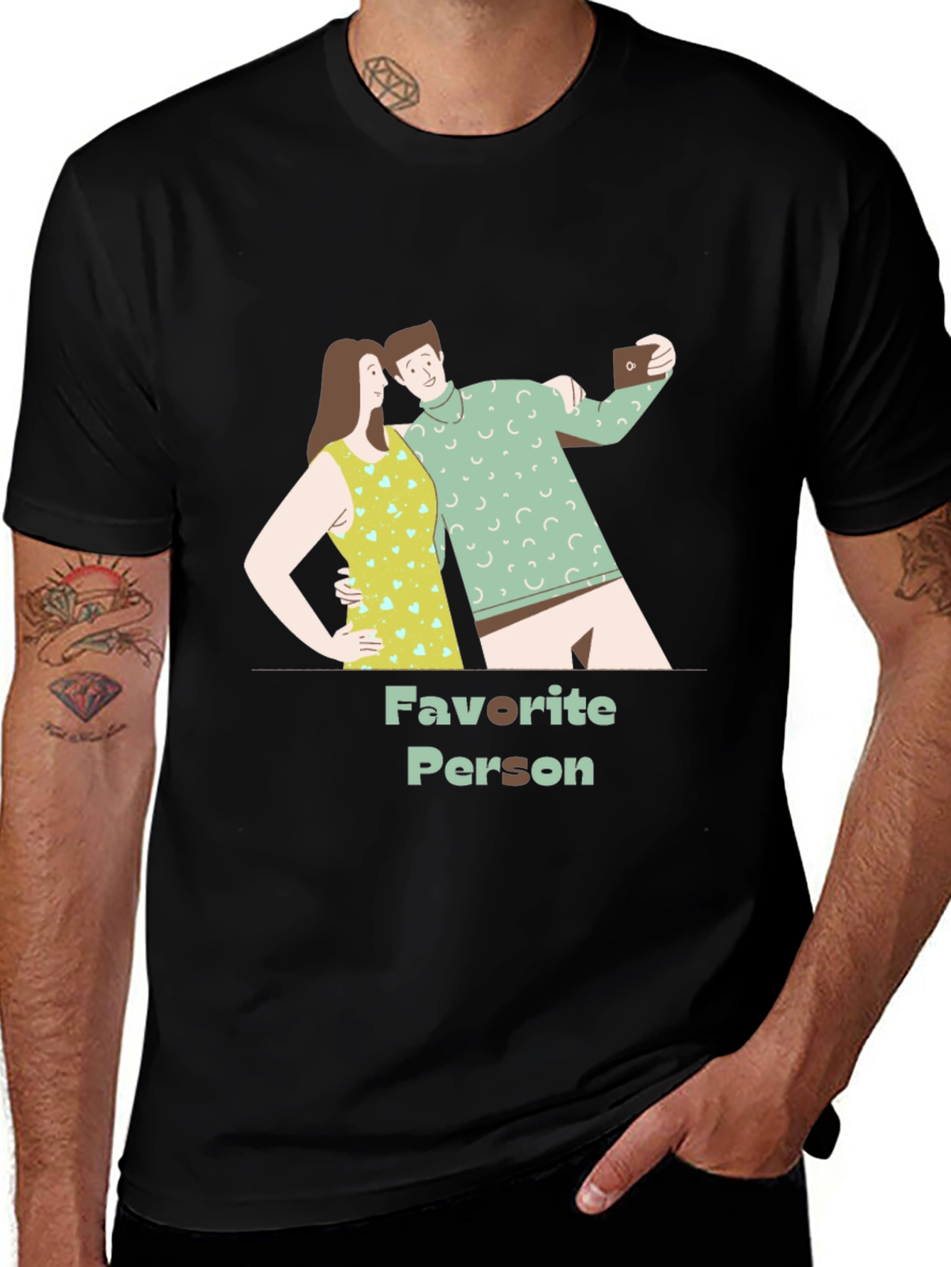 Variant 27 of Favorite Person Graphic Tee - Stylish Couple Design