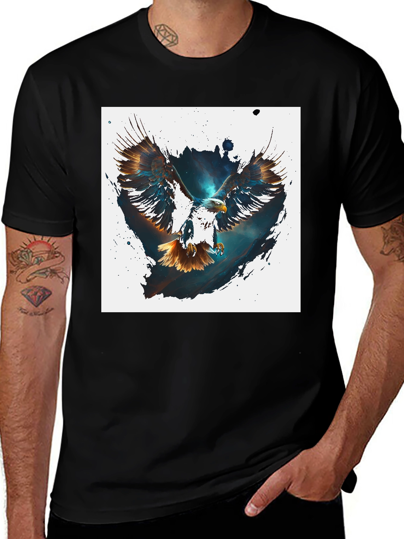 Variant 19 of Eagle Graphic Tee - Men's Black T-Shirt