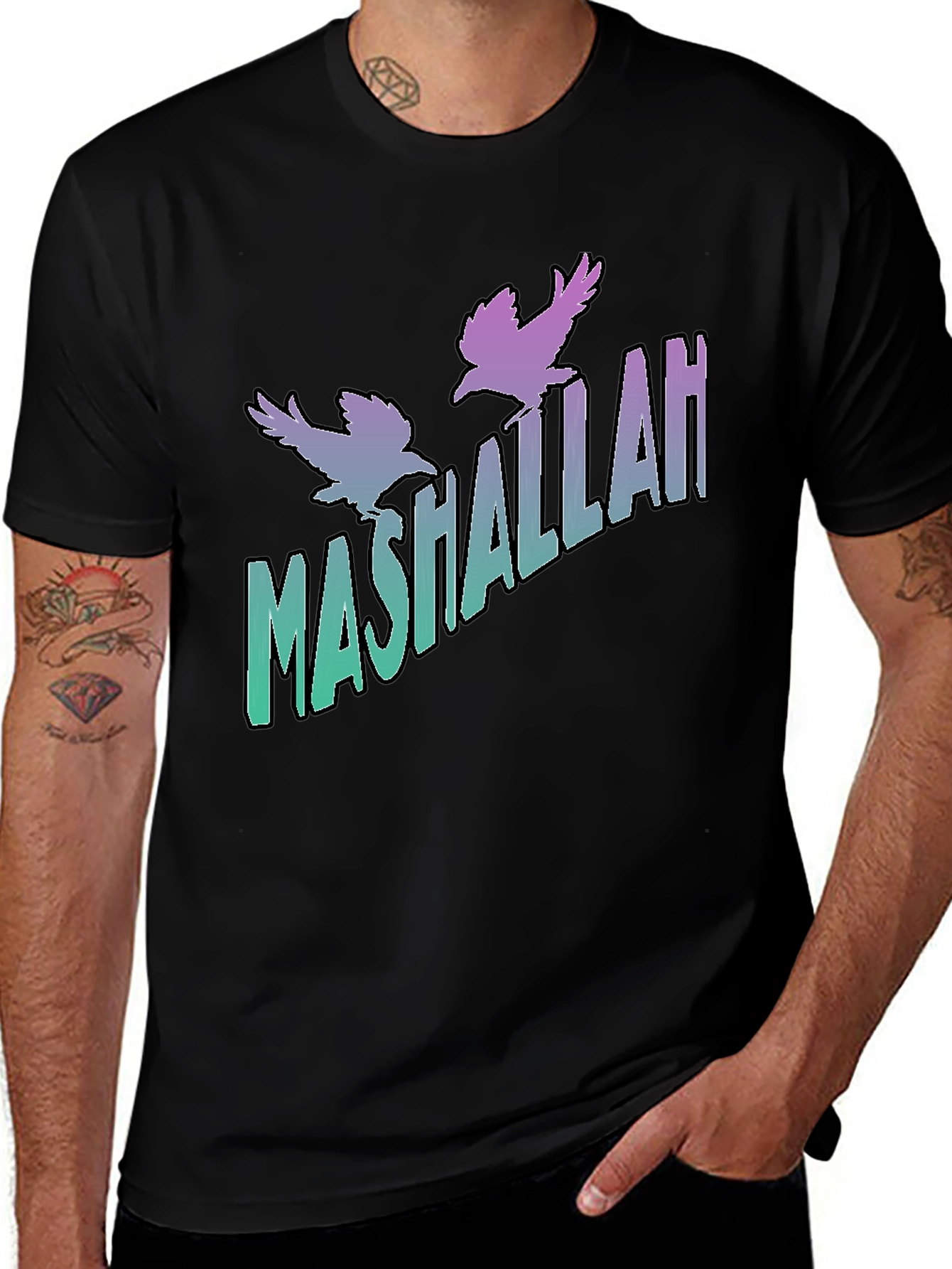 Variant 25 of Mashallah T-Shirt - Gradient Bird Design