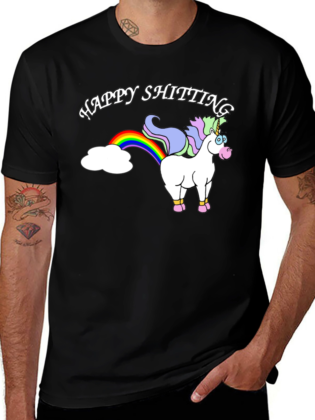 Variant 16 of Happy Shitting Unicorn Graphic T-Shirt