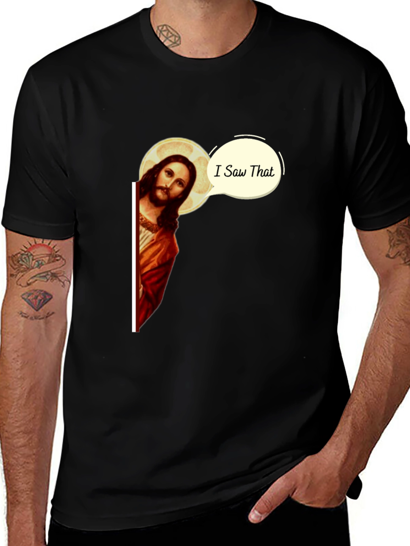 Variant 20 of I Saw That Jesus Black T-Shirt