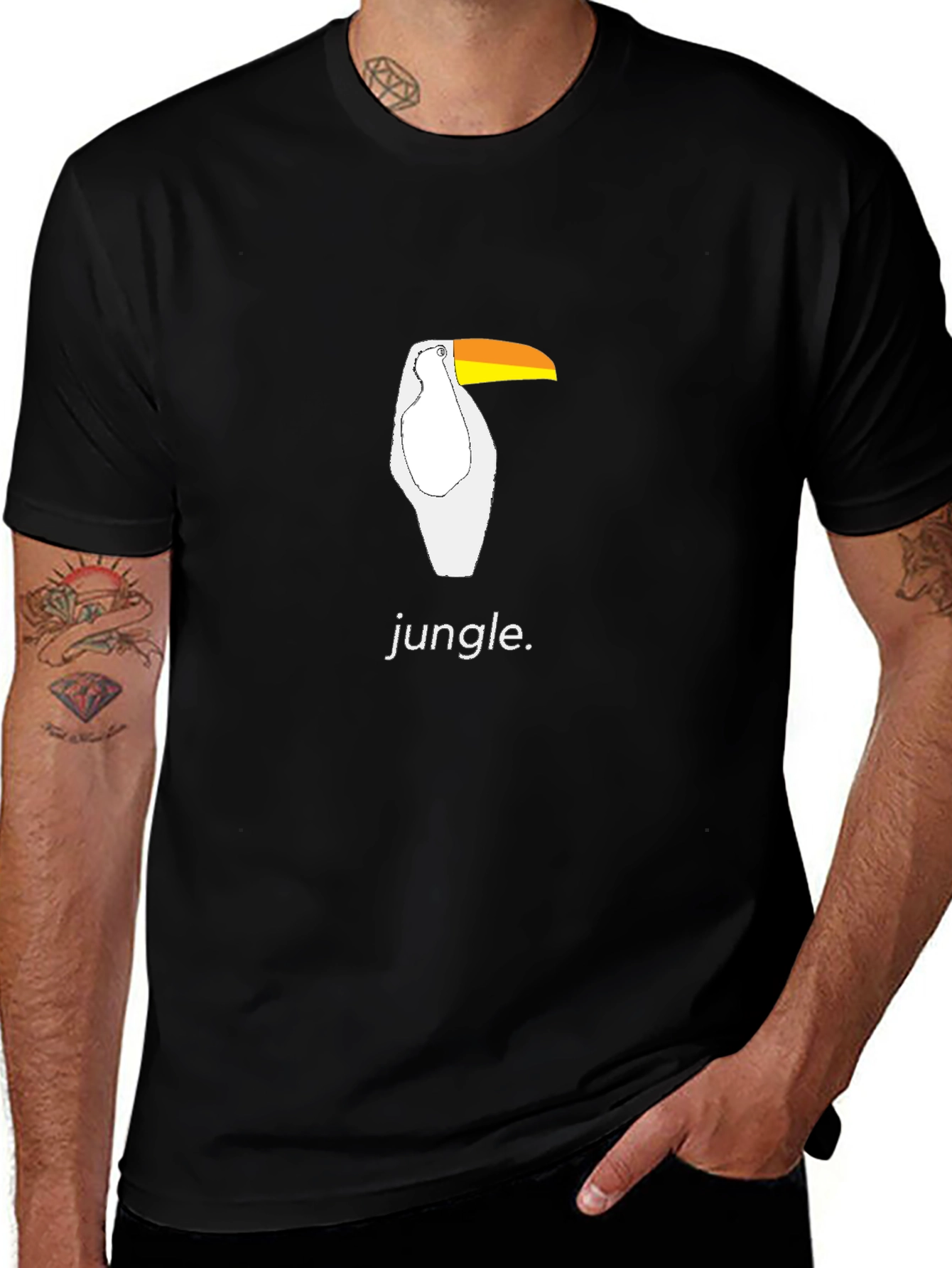 Variant 18 of Jungle Toucan Black Graphic Tee
