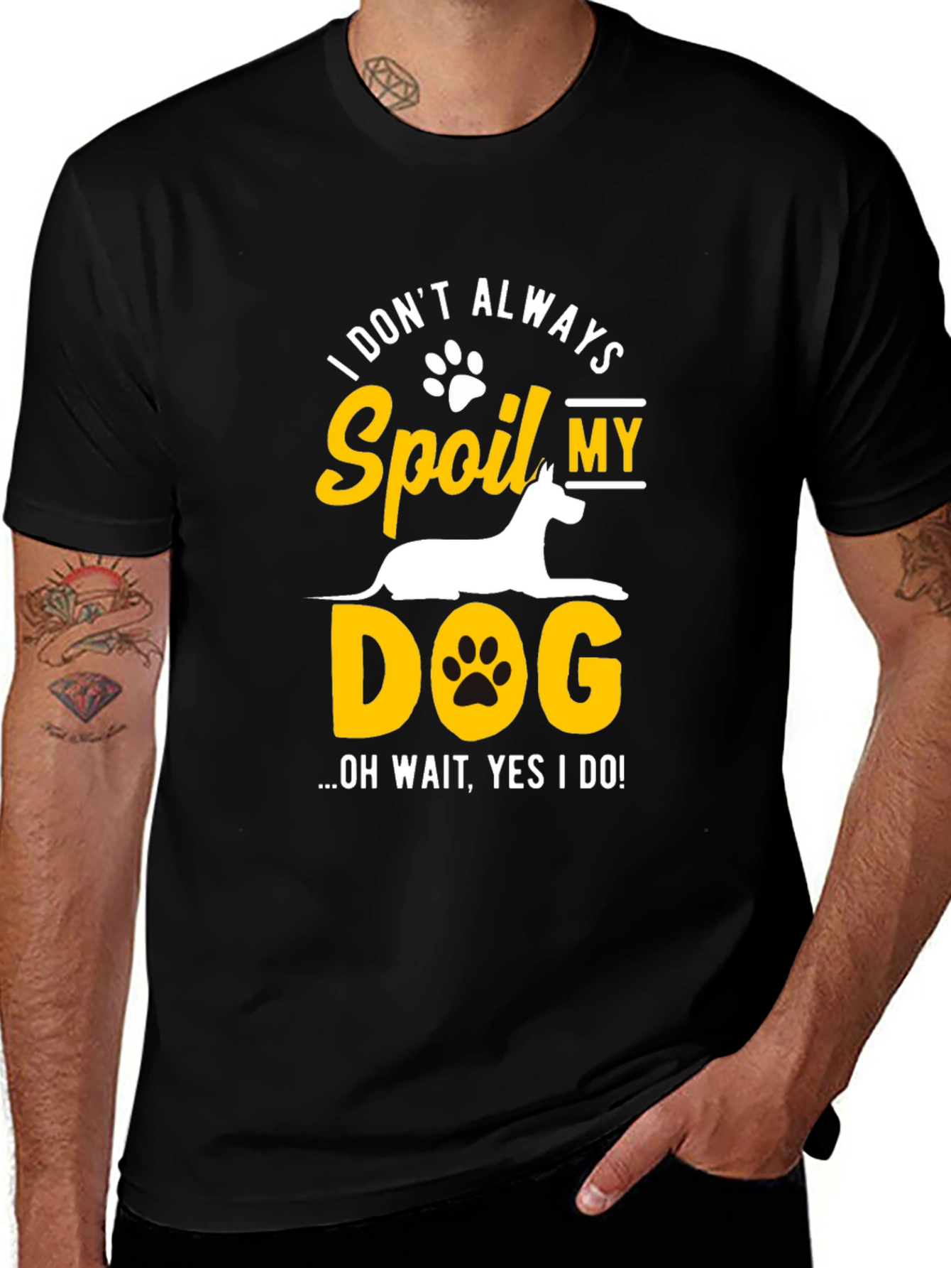 Variant 21 of Spoil My Dog T-Shirt -  Black Cotton Blend