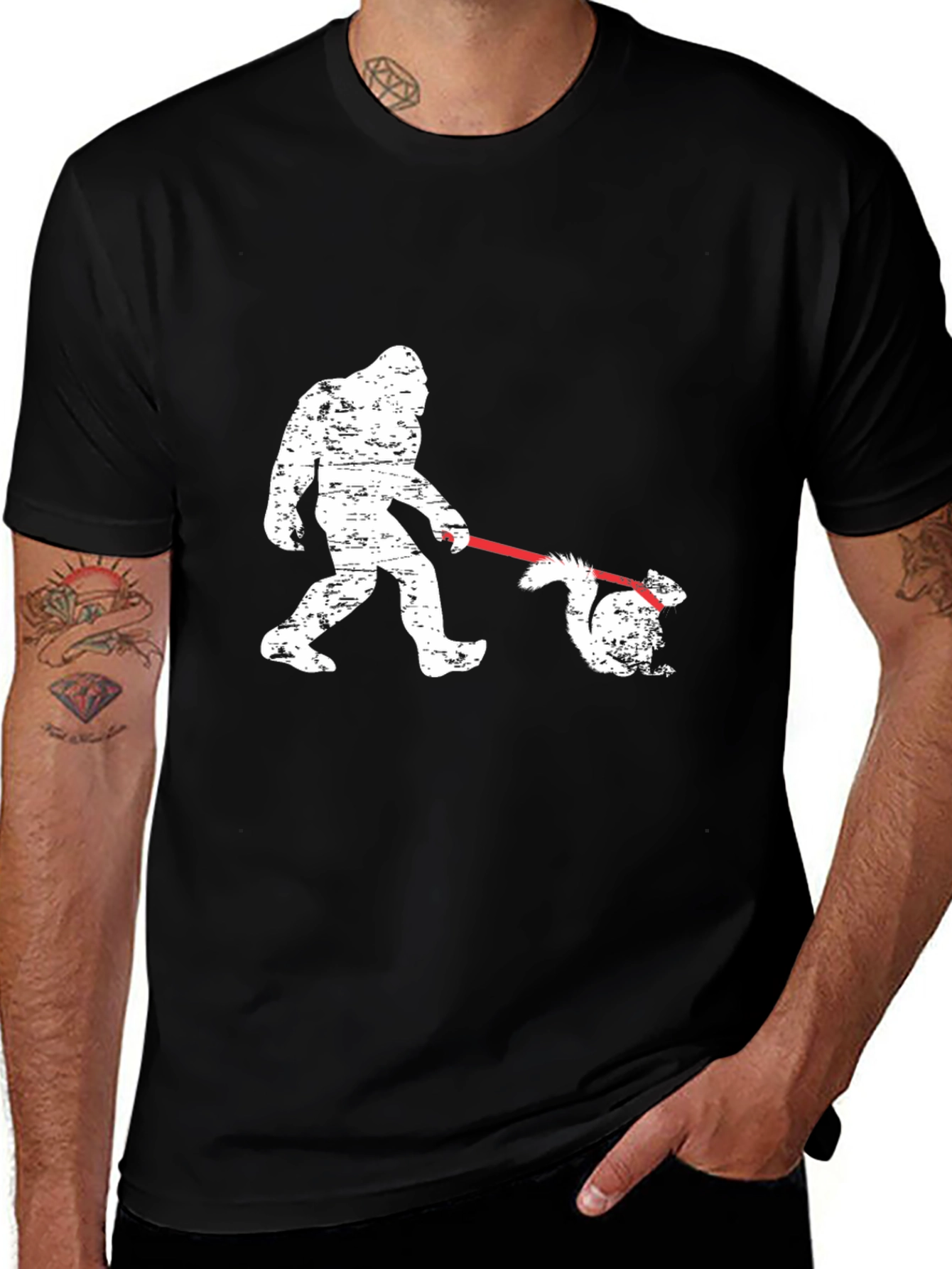 Variant 27 of Bigfoot Walking Squirrel T-Shirt - Funny Graphic Tee