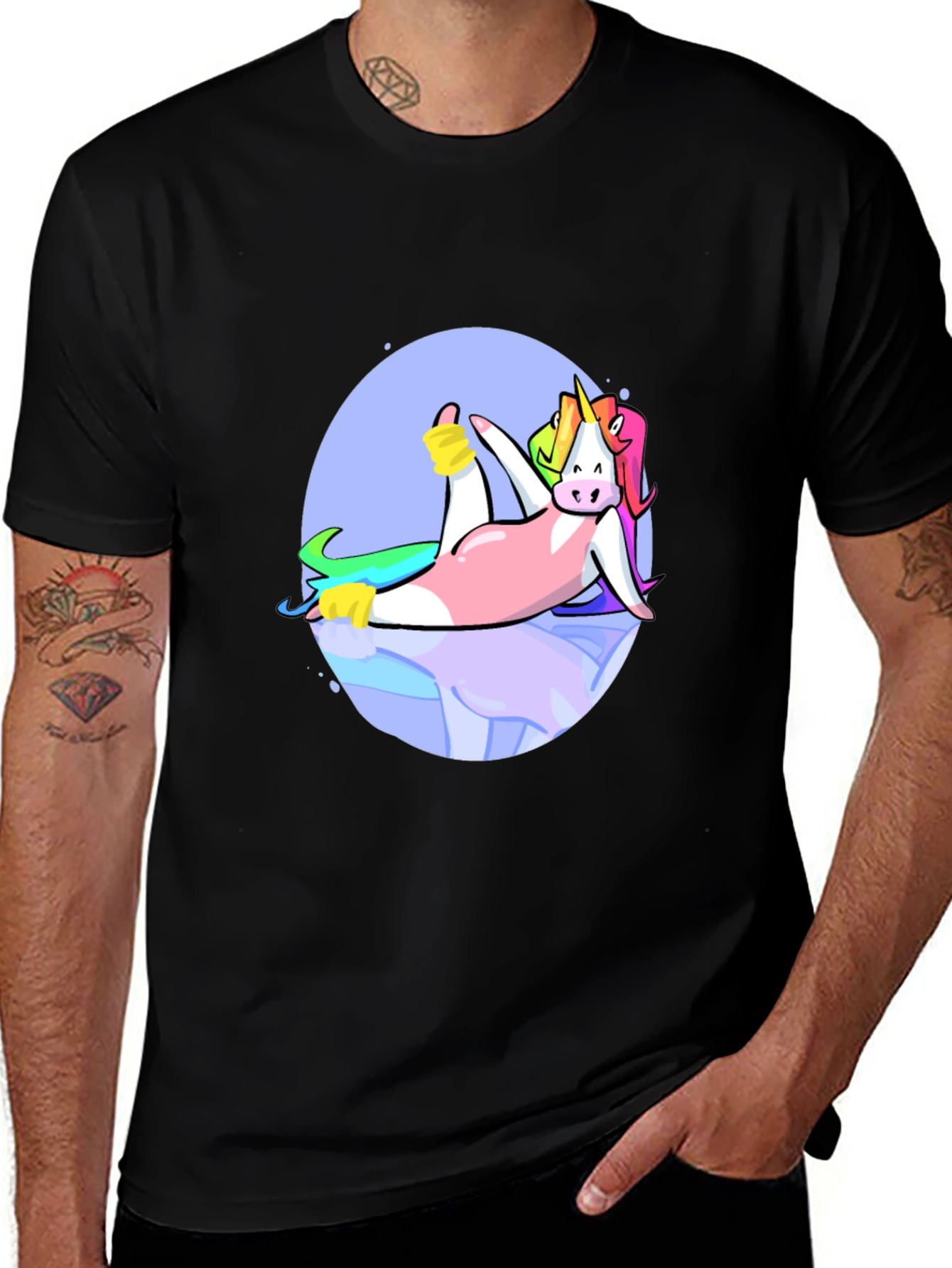 Variant 12 of Yoga Unicorn Black T-Shirt