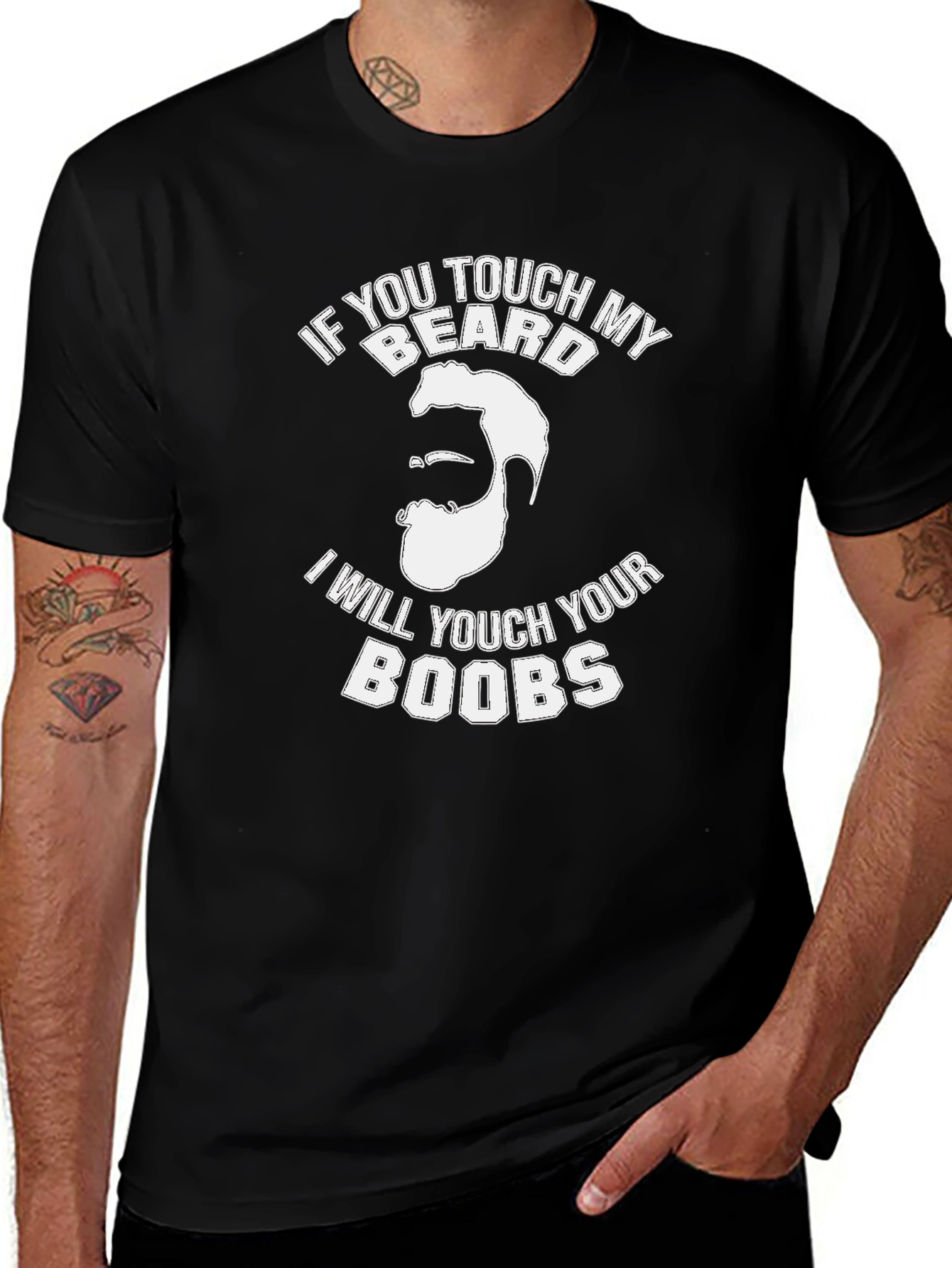 Variant 18 of Funny Graphic Tee - If You Touch My Beard...