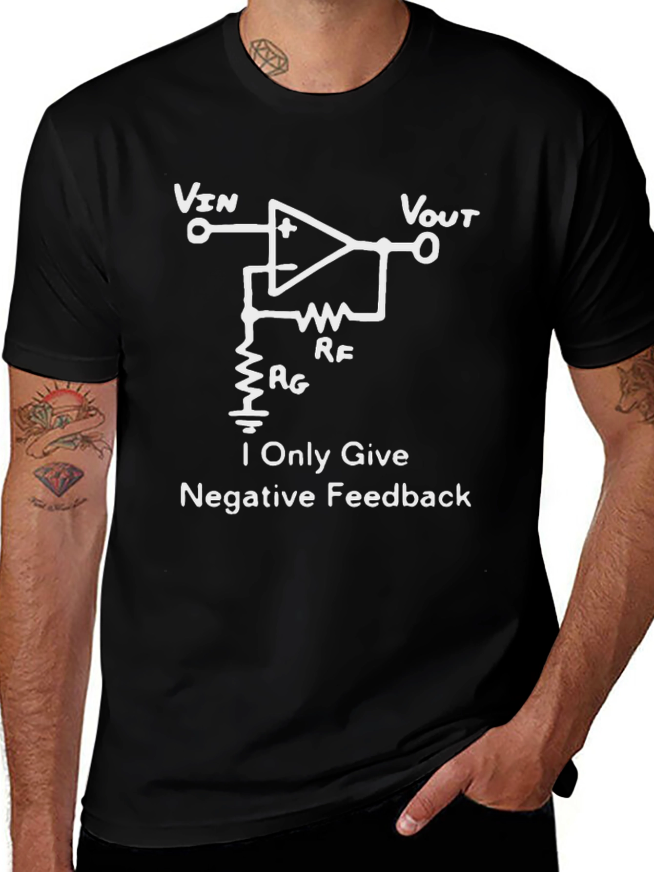 Variant 11 of Negative Feedback Circuit Black T-Shirt