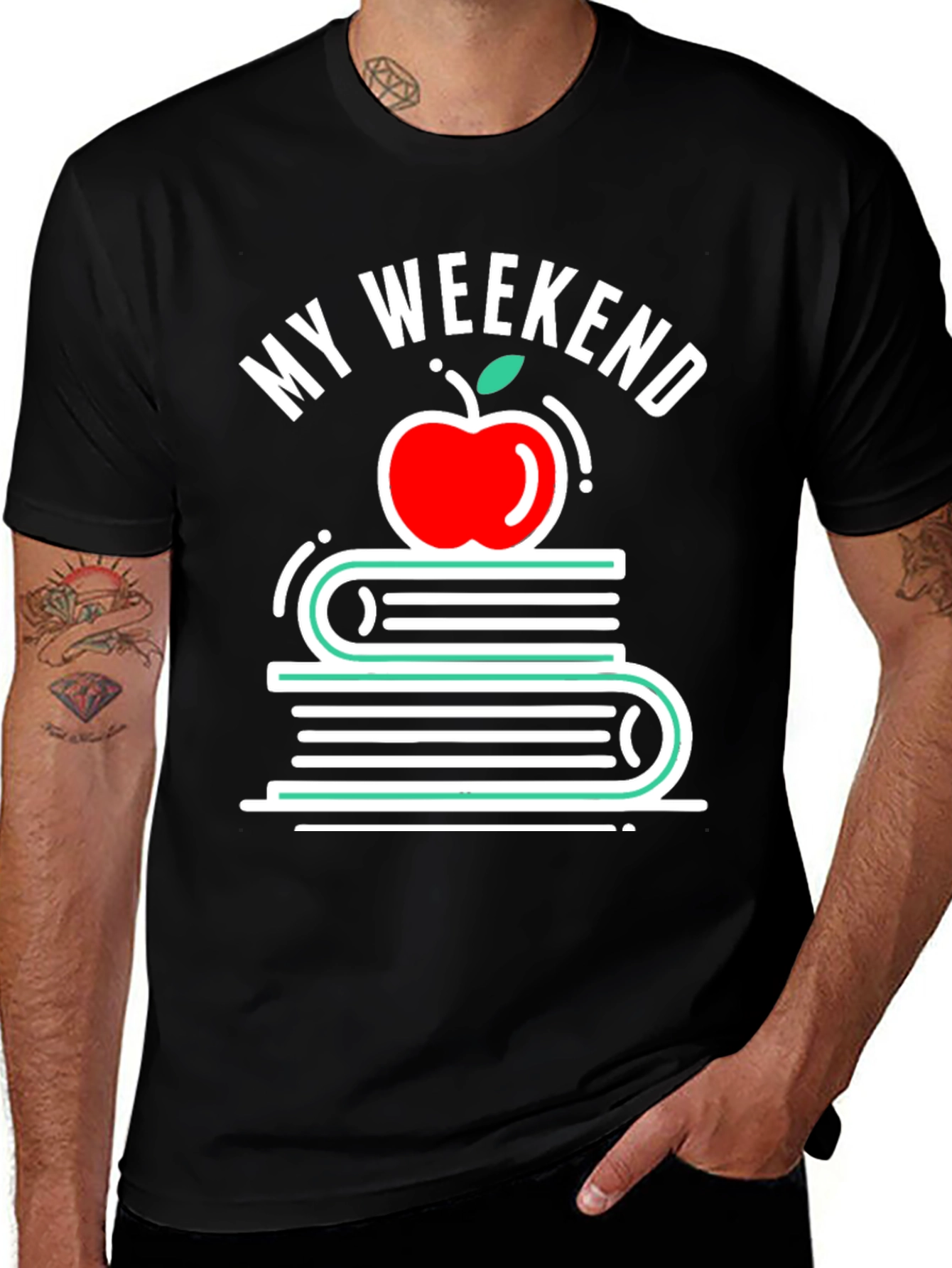 Variant 10 of My Weekend Teacher Apple T-Shirt