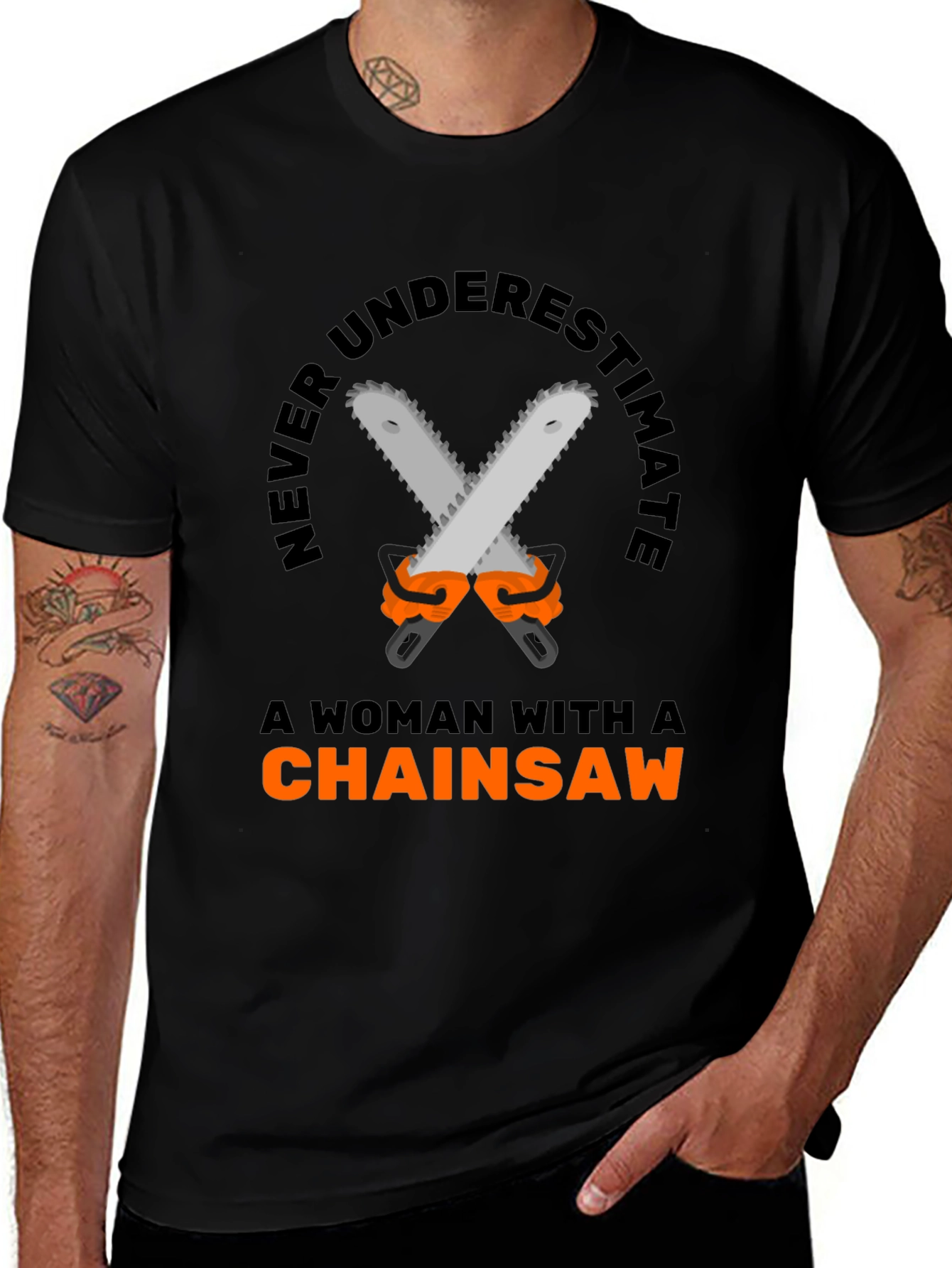 Variant 30 of Woman Chainsaw T-Shirt - Funny Graphic Tee