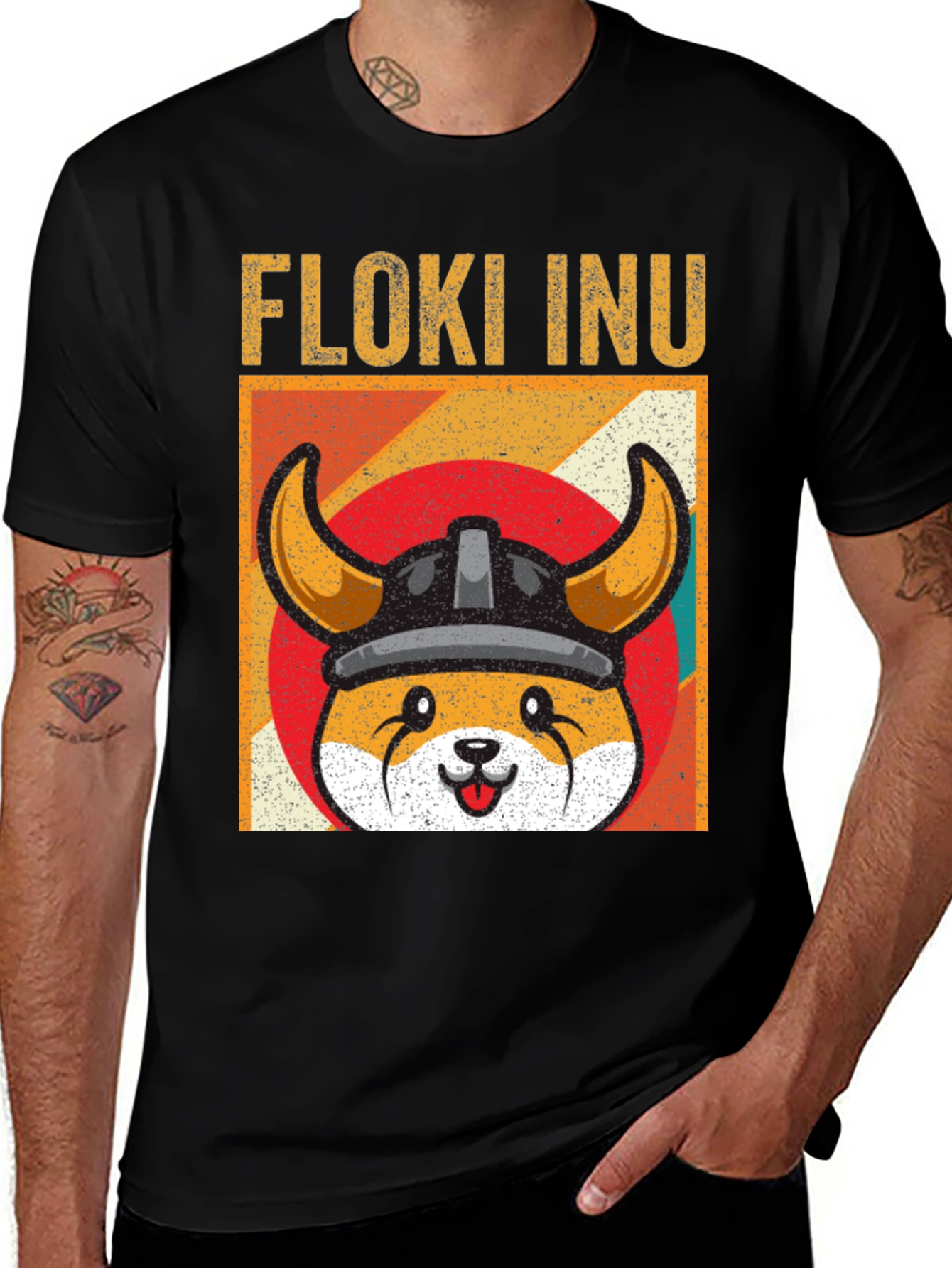 Variant 17 of Floki Inu Viking Helmet T-Shirt