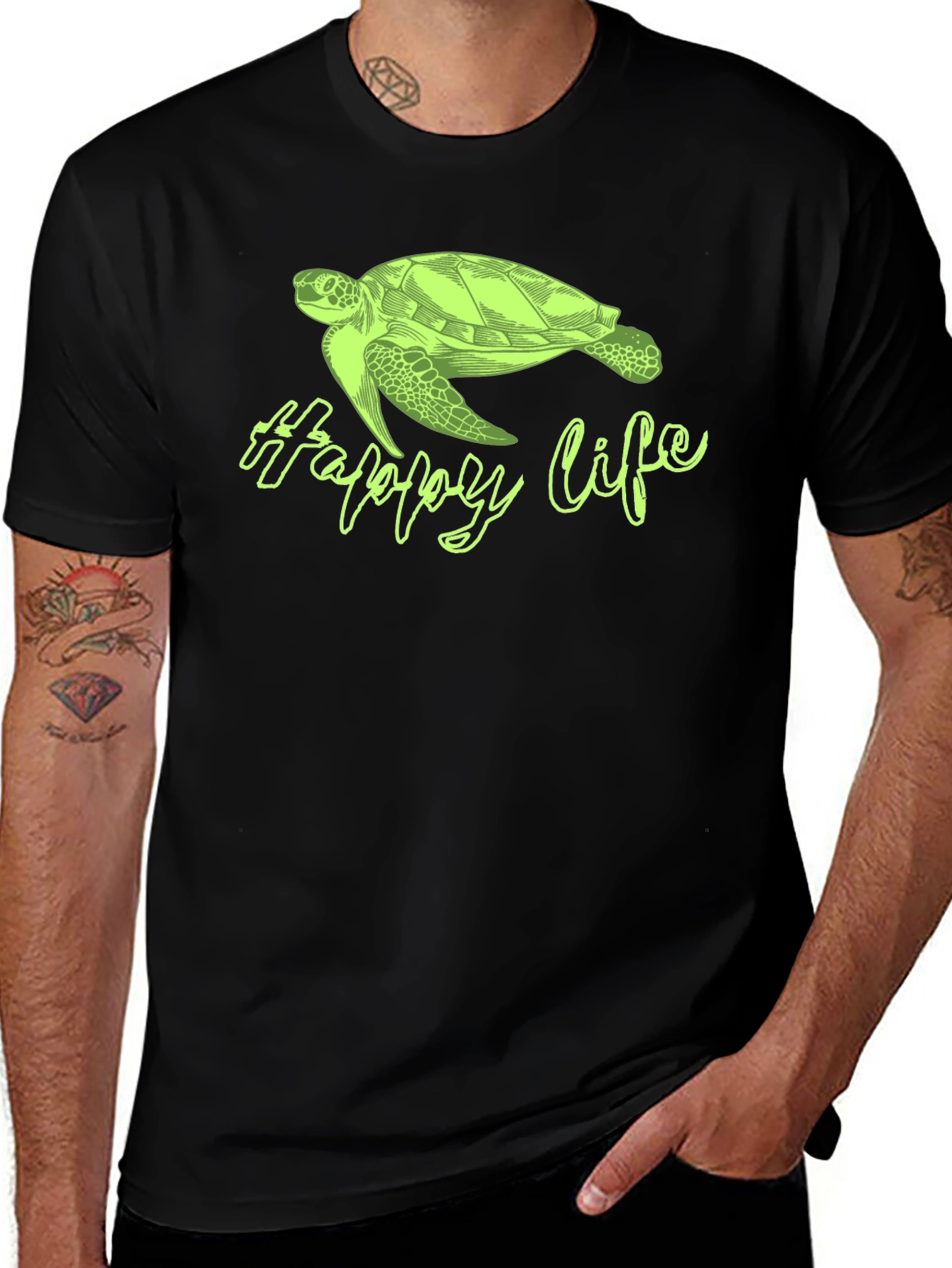 Variant 13 of Happy Life Turtle T-Shirt - Relaxed Fit