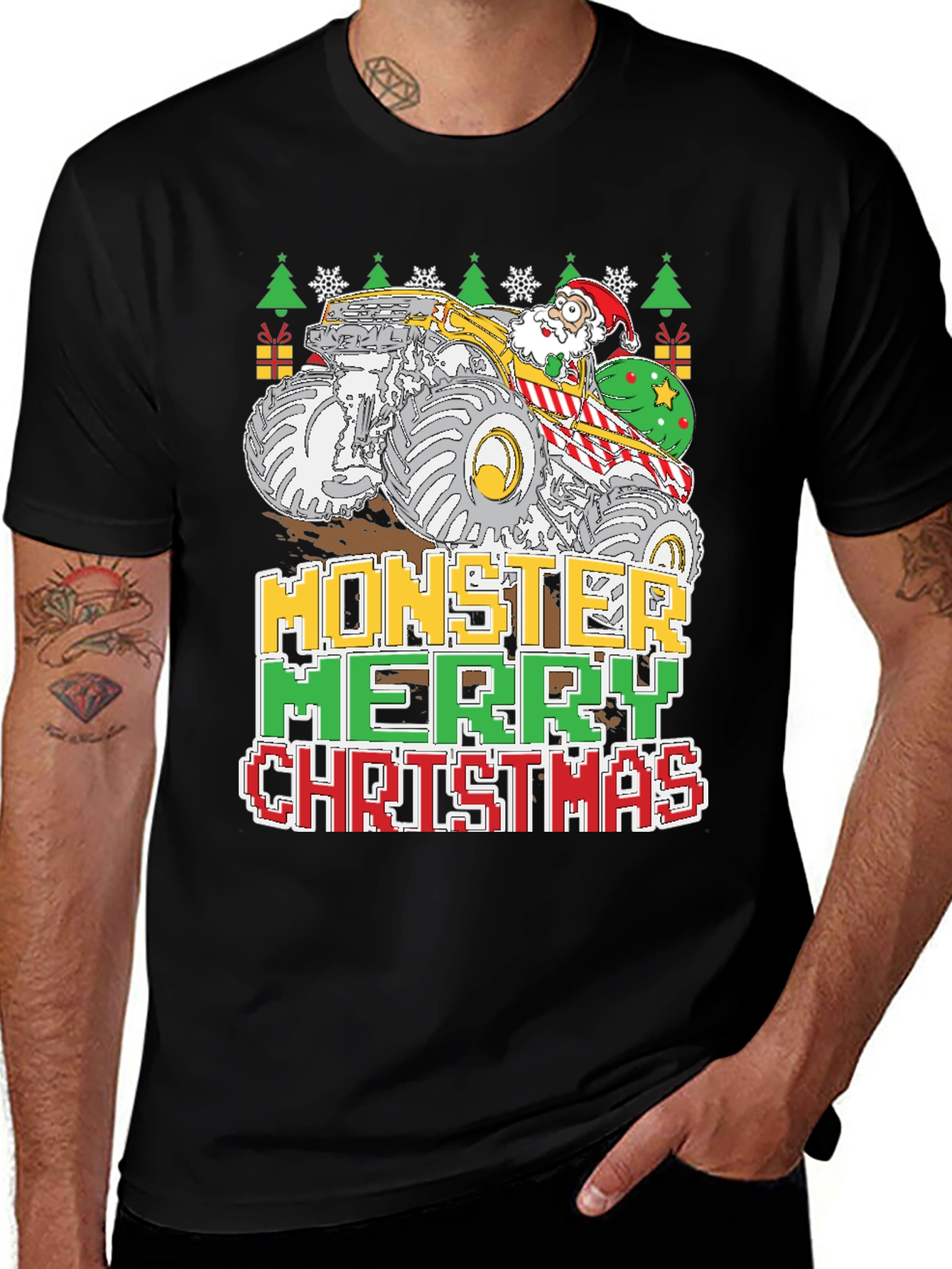 Monster Merry Christmas Graphic Tee