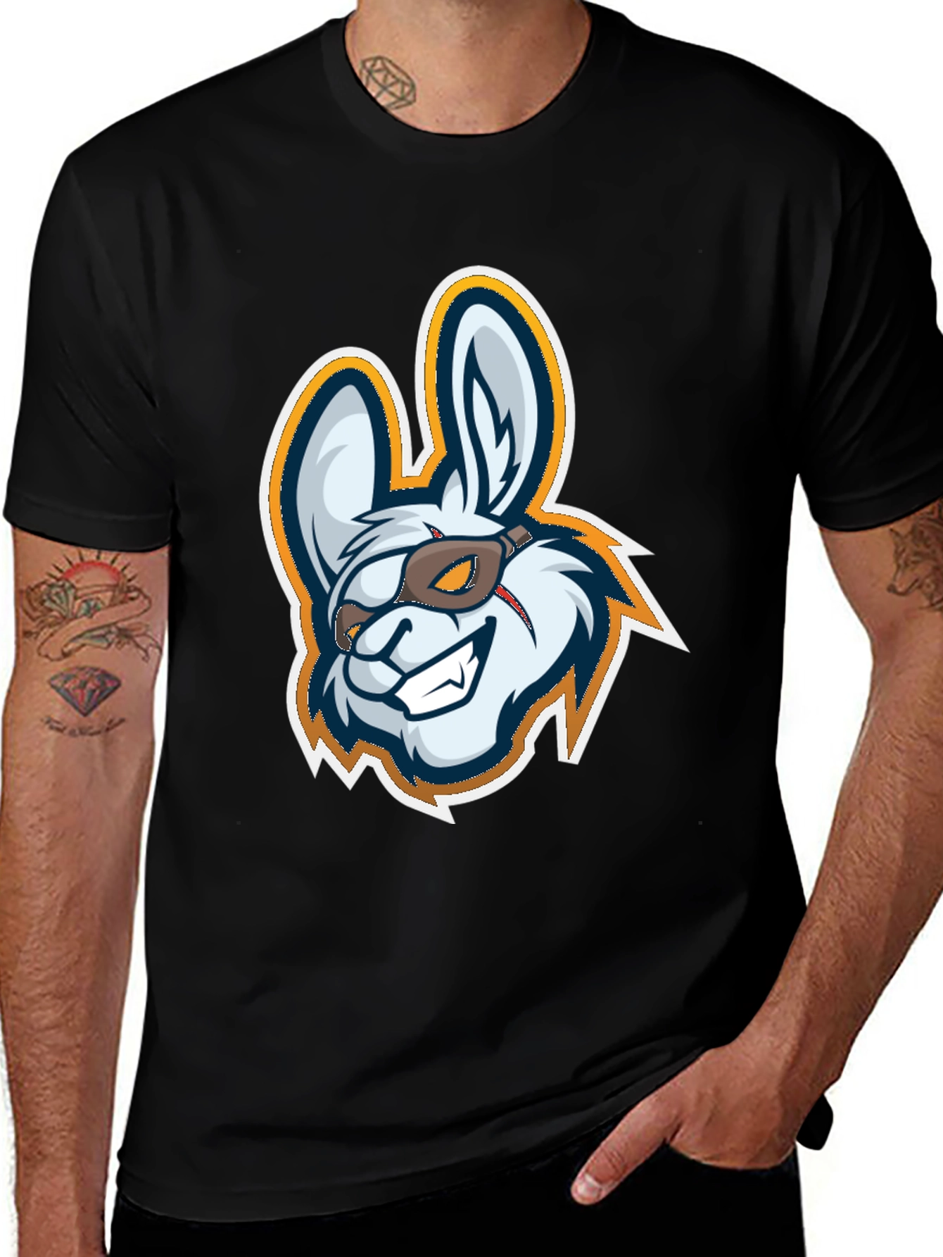 Variant 15 of Cool Rabbit Mascot Graphic T-Shirt