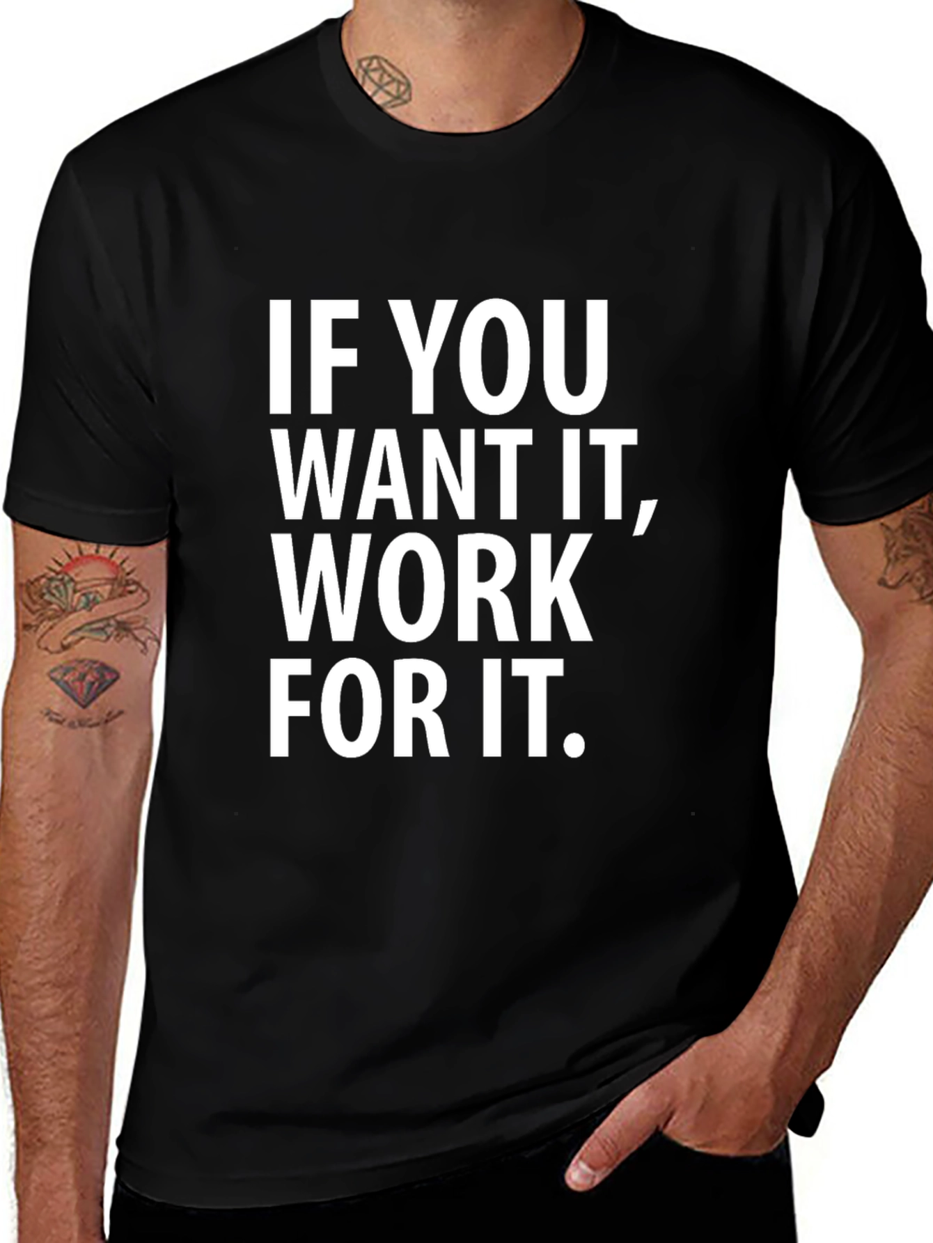 Variant 14 of Motivational Black T-Shirt - Earn It