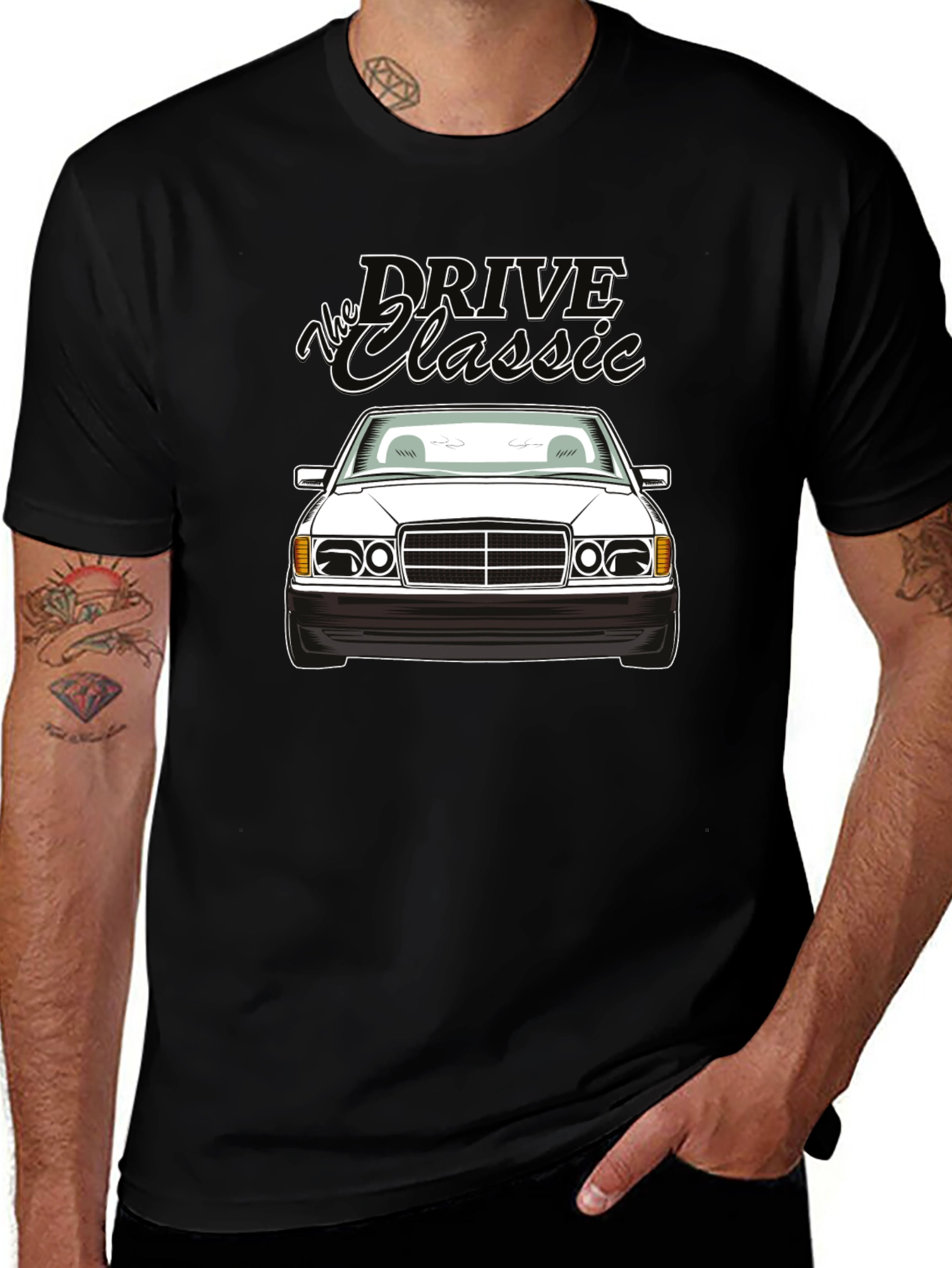 Variant 17 of Classic Car T-Shirt - "Drive the Classic" Black Tee