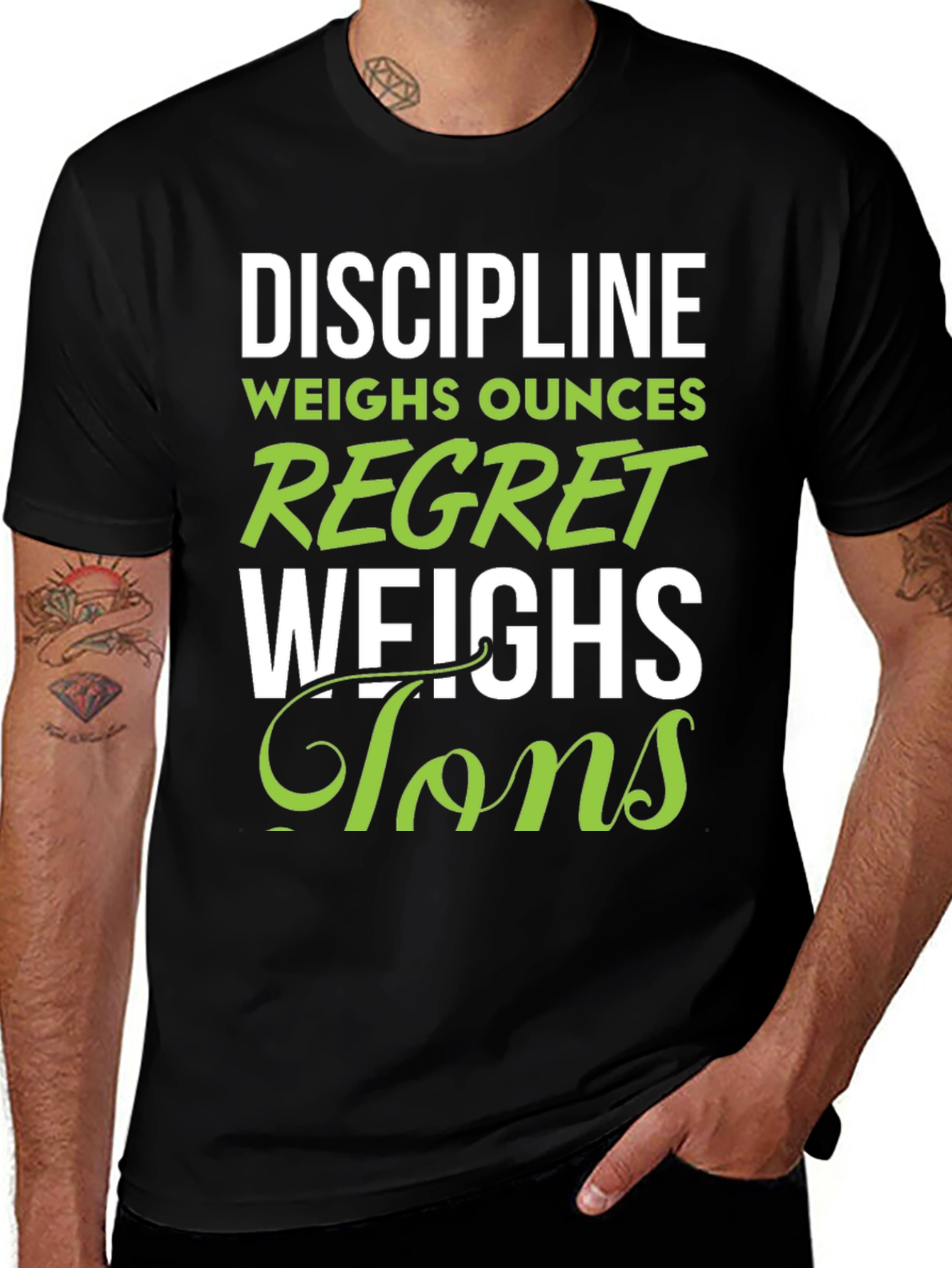 Variant 9 of Discipline Regret Graphic T-Shirt Motivational Tee