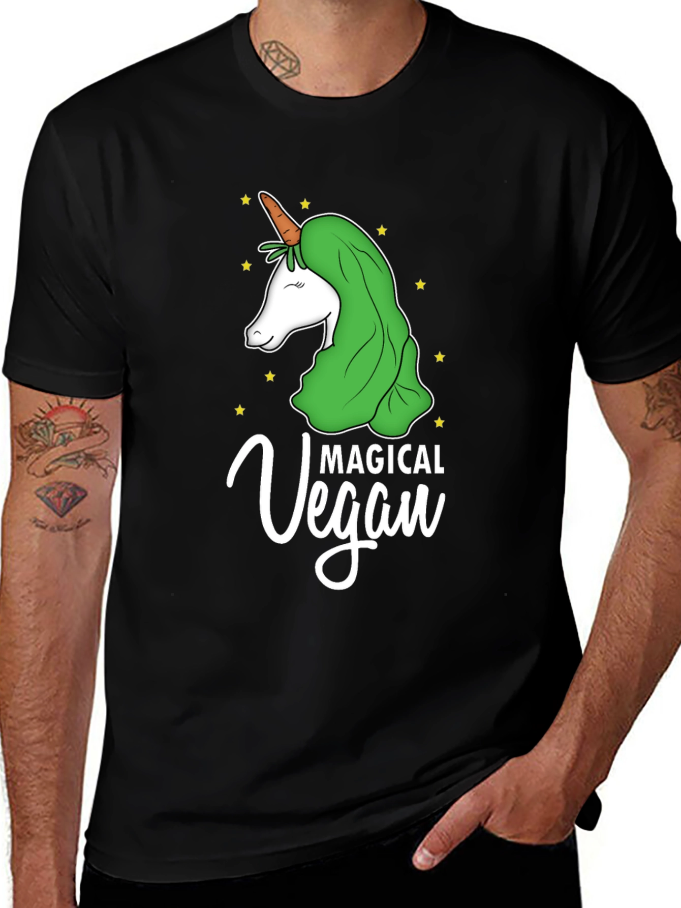 Variant 28 of Magical Vegan Unicorn Graphic Tee