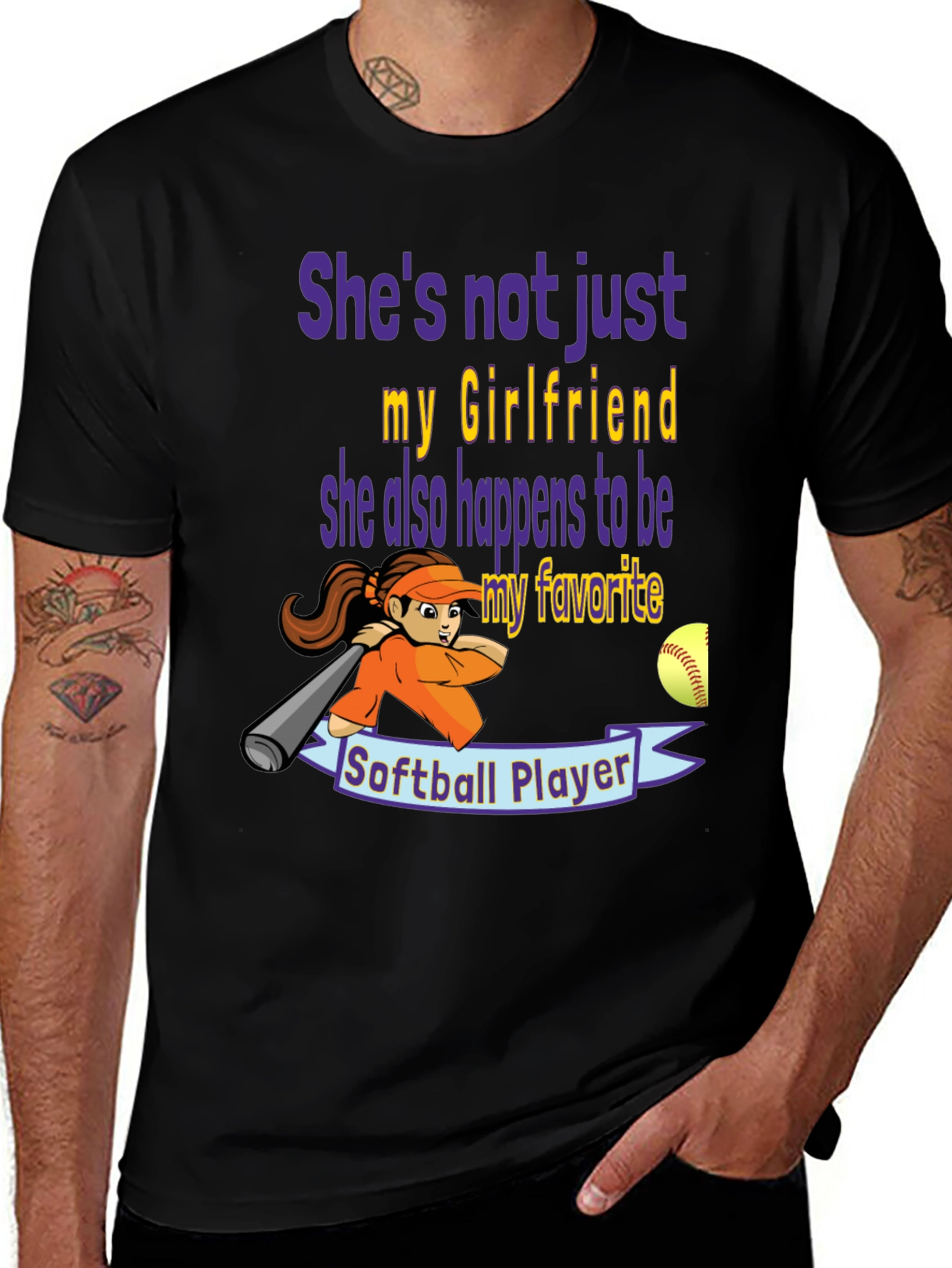 Softball Girlfriend Graphic T-Shirt