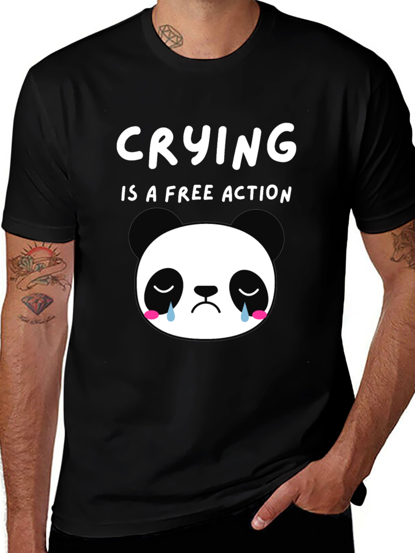 Variant 29 of Crying Panda T-Shirt - Free Action