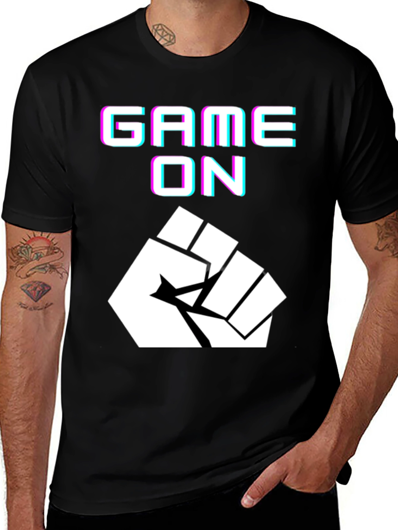 Variant 25 of Game On Graphic Tee - Black Short Sleeve Crew Neck