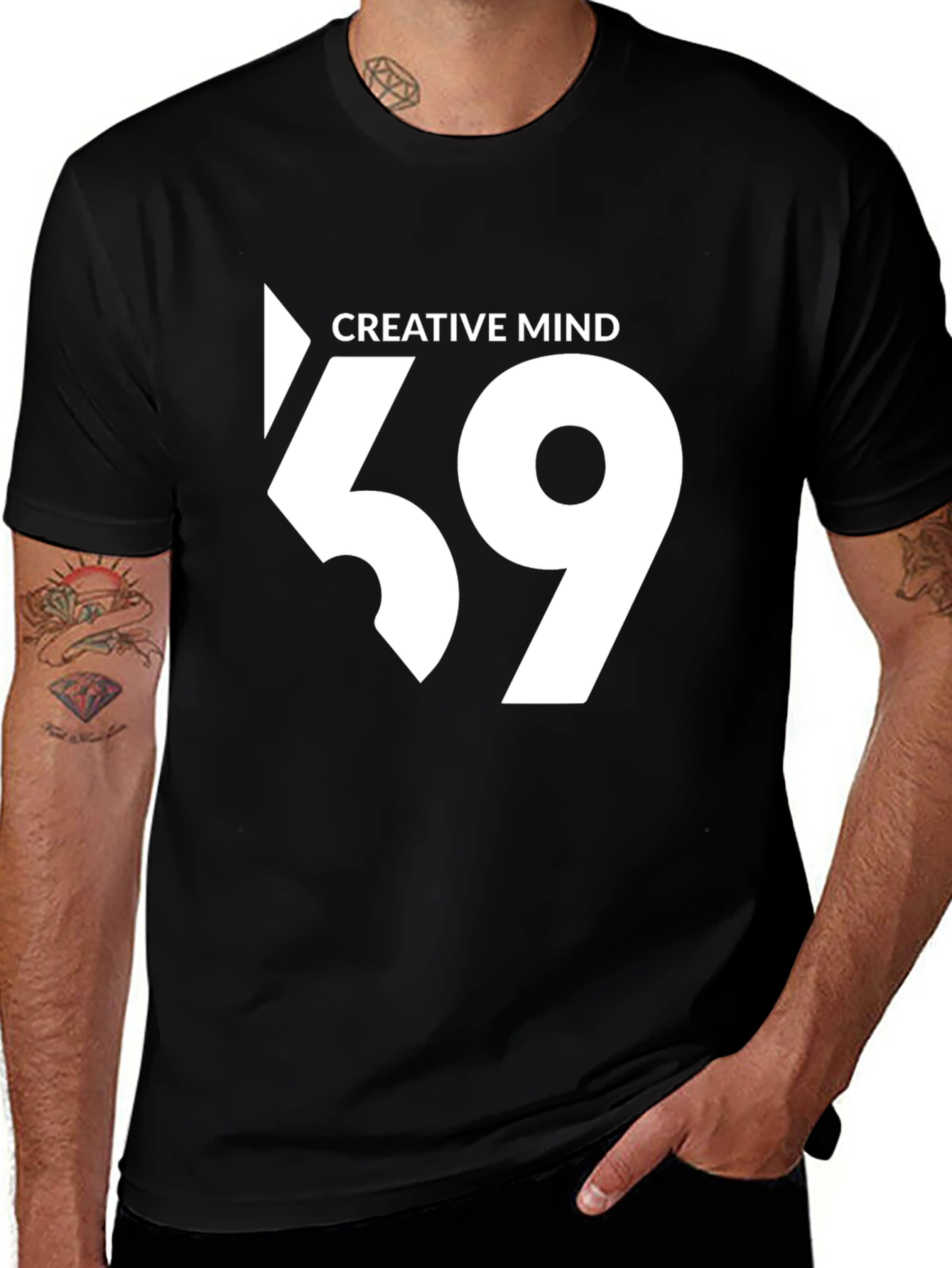 Variant 10 of Creative Mind '59 Black Tee - Modern Graphic Print