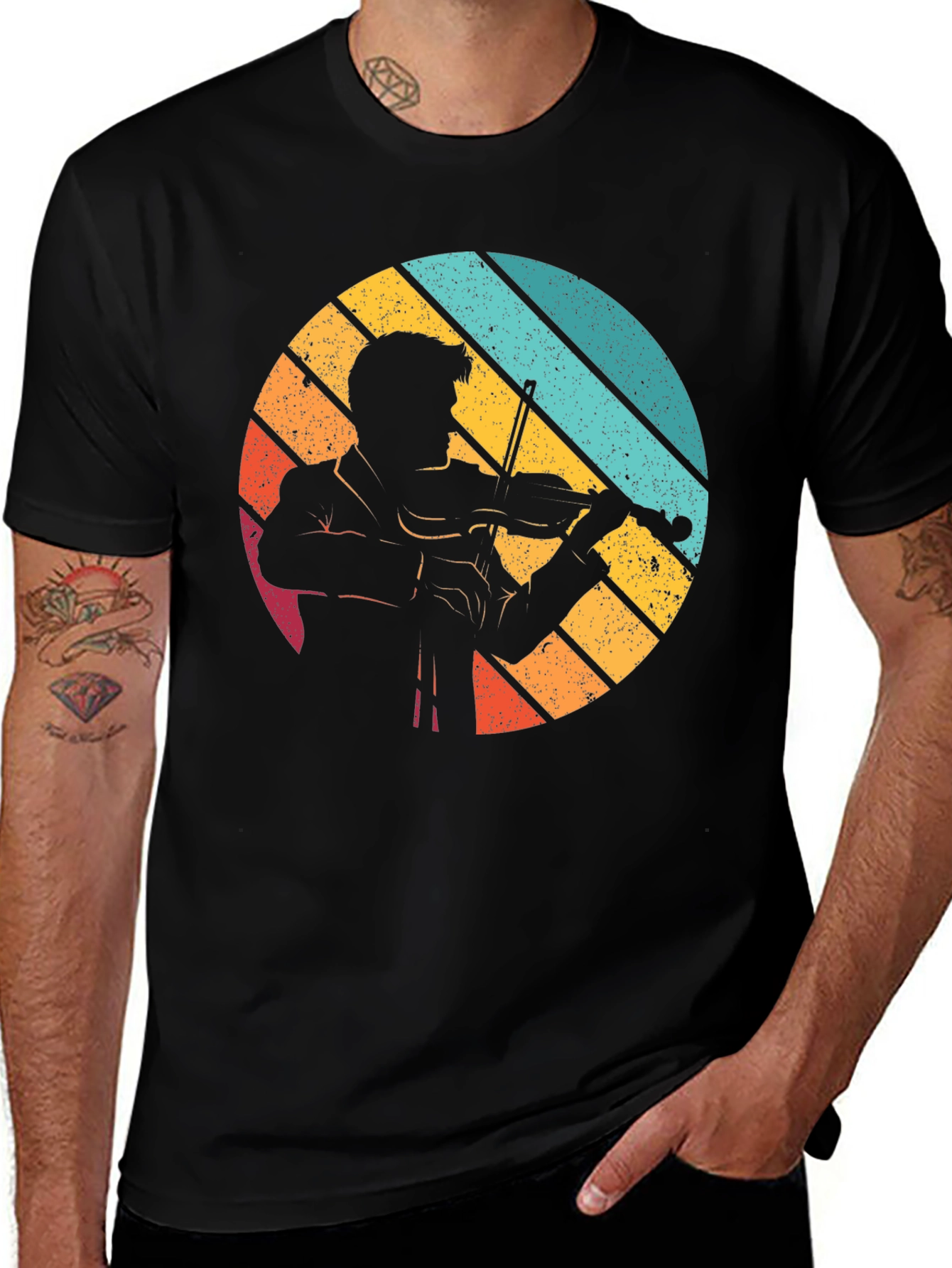 Variant 22 of Vintage Violinist Retro T-Shirt