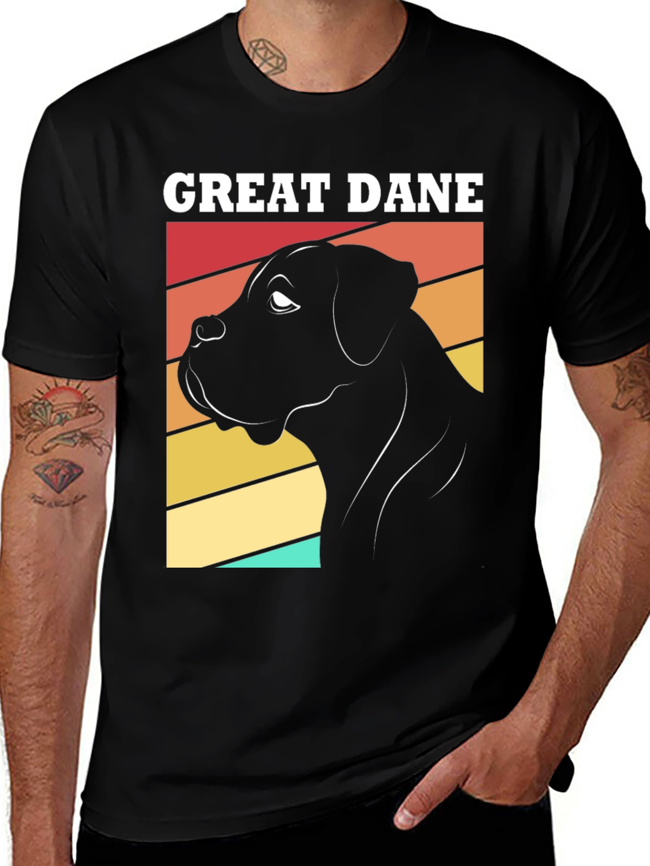 Great Dane Dog Graphic T-Shirt Retro Design